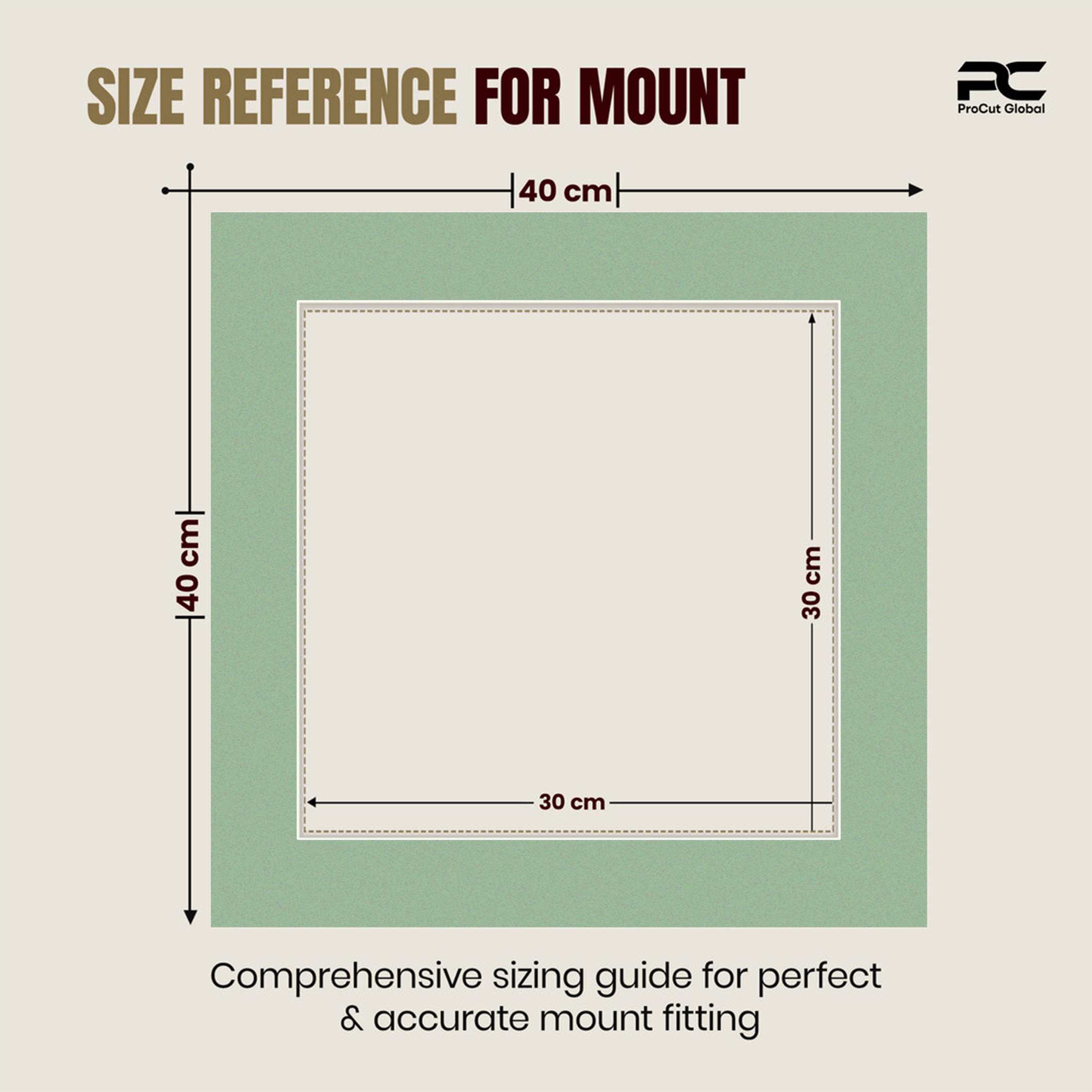 Sage Green 40x40cm Picture Mount With 30x30cm Aperture | Acid-Free Mat Board For Picture Frames thumbnail 2