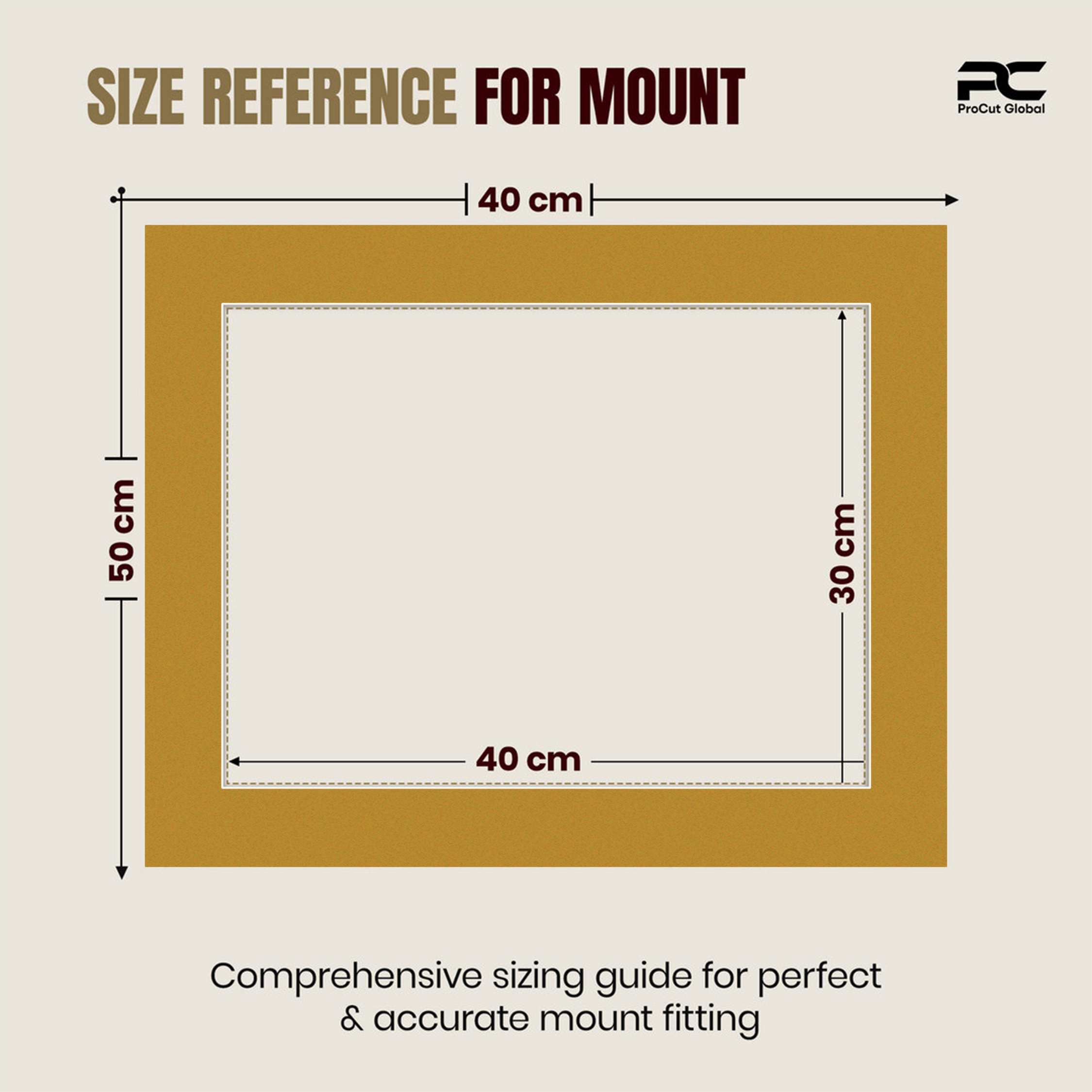 Antique Gold 50x40cm Picture Mount With 40x30cm Aperture | Acid-Free Picture Mount Board thumbnail 2
