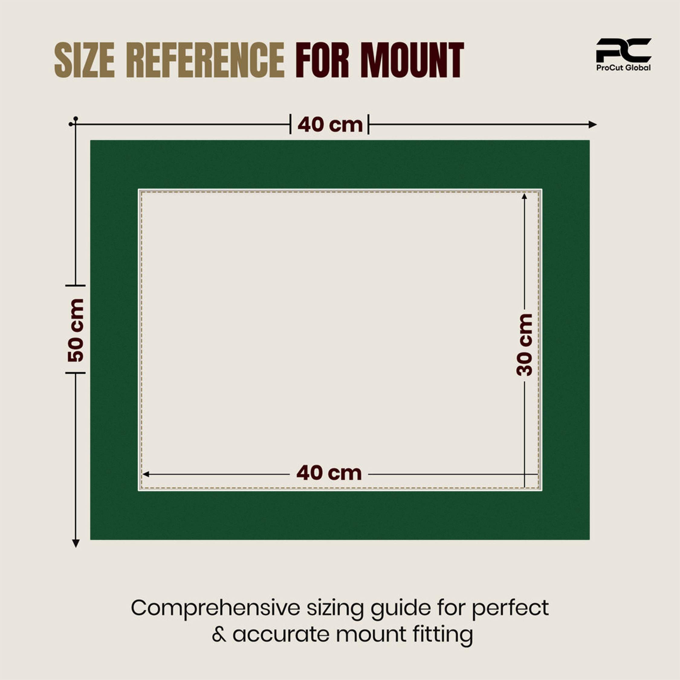 Forest Green 50x40cm Picture Mount With 40x30cm Aperture | Acid-Free Mat Board For Picture Frames thumbnail 2