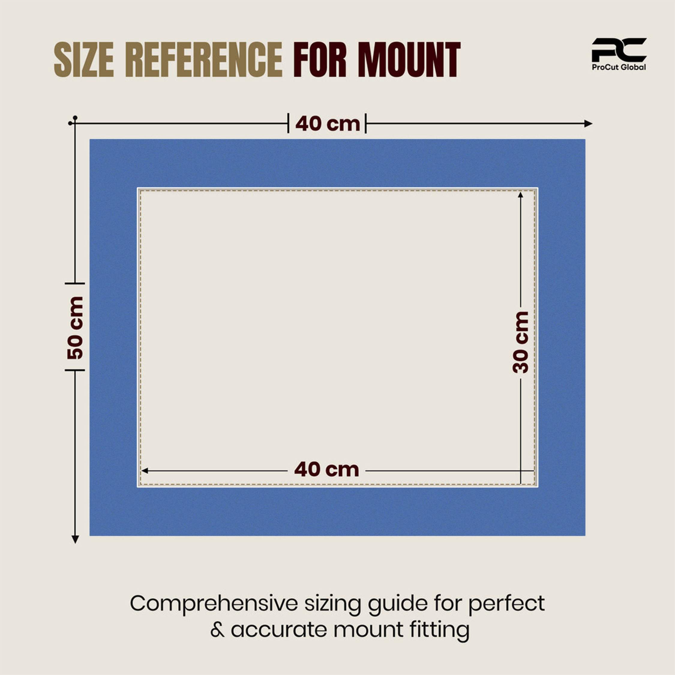 Pacific Blue 50x40cm Picture Mount With 40x30cm Aperture | Acid-Free Mat Board For Photos & Artwork thumbnail 2