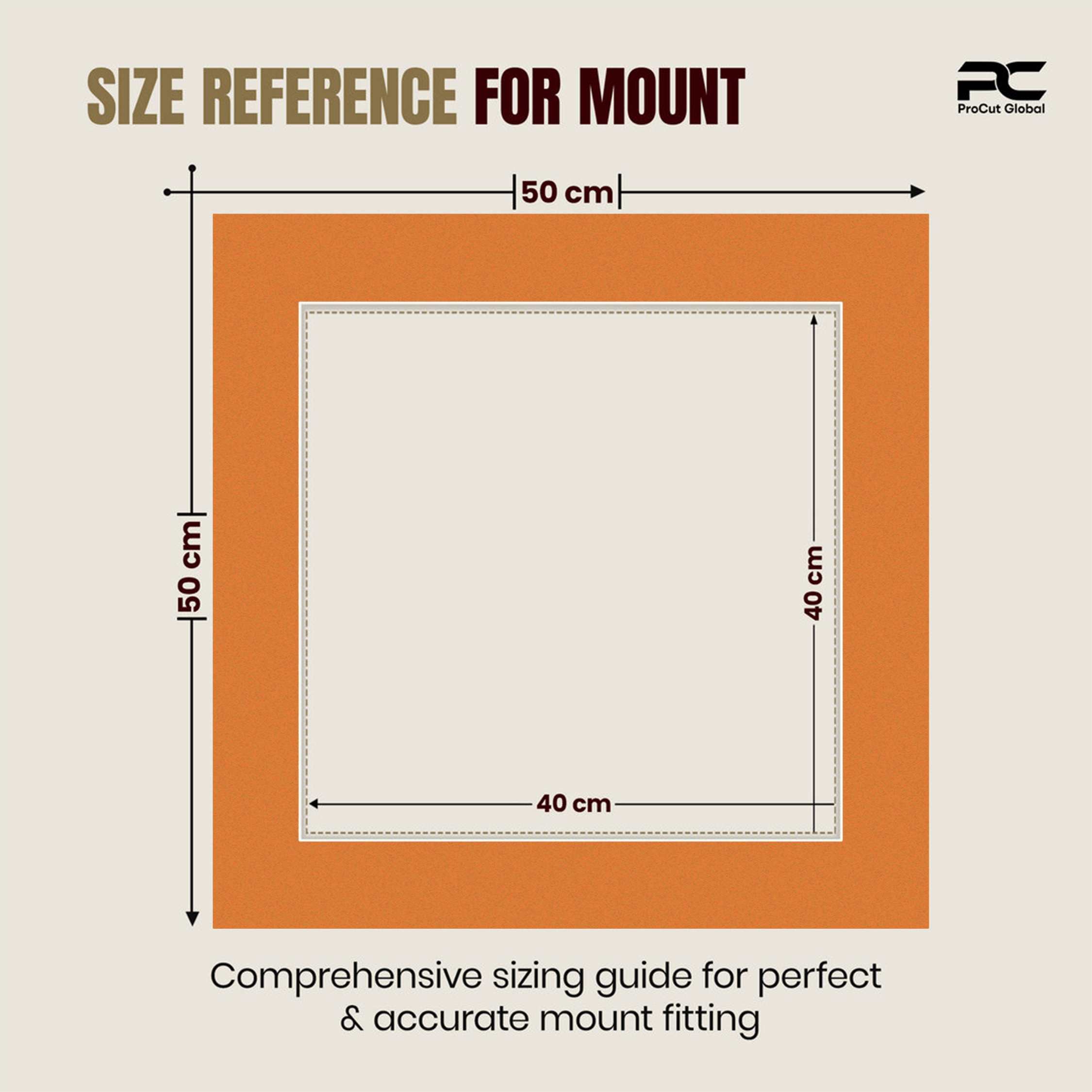 Burnt Orange 50x50cm Picture Mount With 40x40cm Aperture | Acid-Free Mat Board For Photos & Artwork thumbnail 2