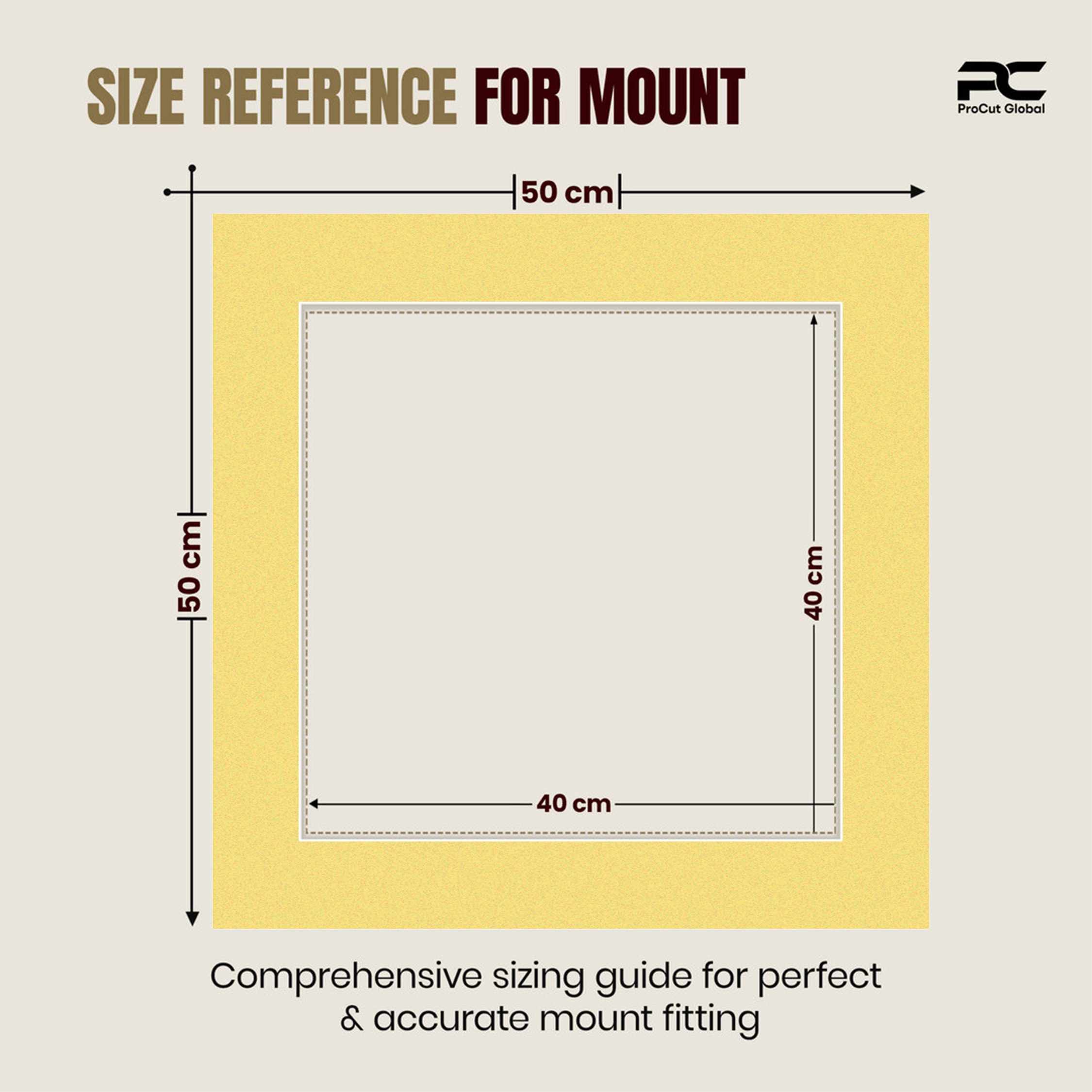 Primrose 50x50cm Picture Mount With 40x40cm Aperture | Acid-Free Mat Board For Picture Frames thumbnail 2
