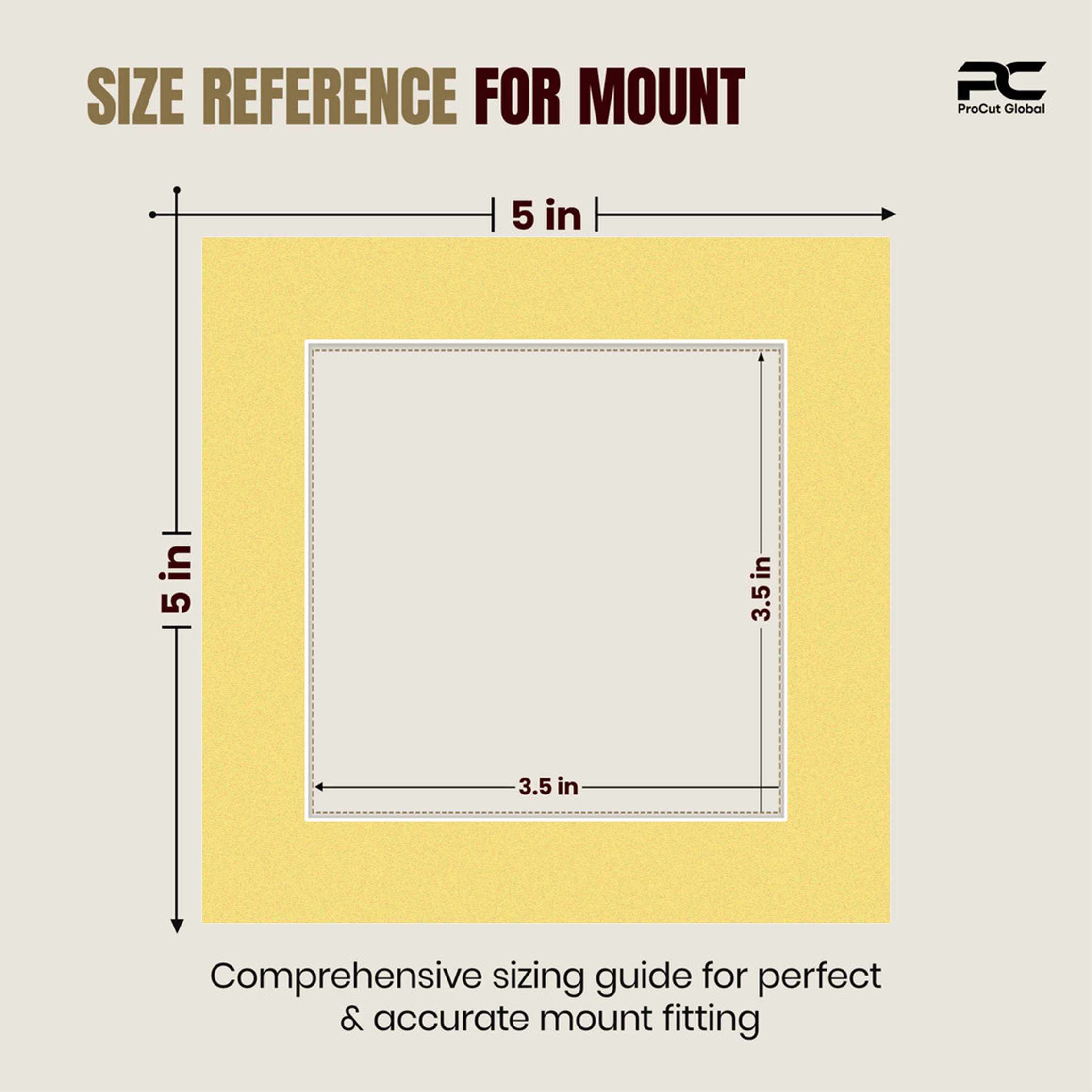 Primrose 5x5" Picture Mount With 3.5x3.5" Aperture | Acid-Free Mat Board For Photos & Artwork thumbnail 2