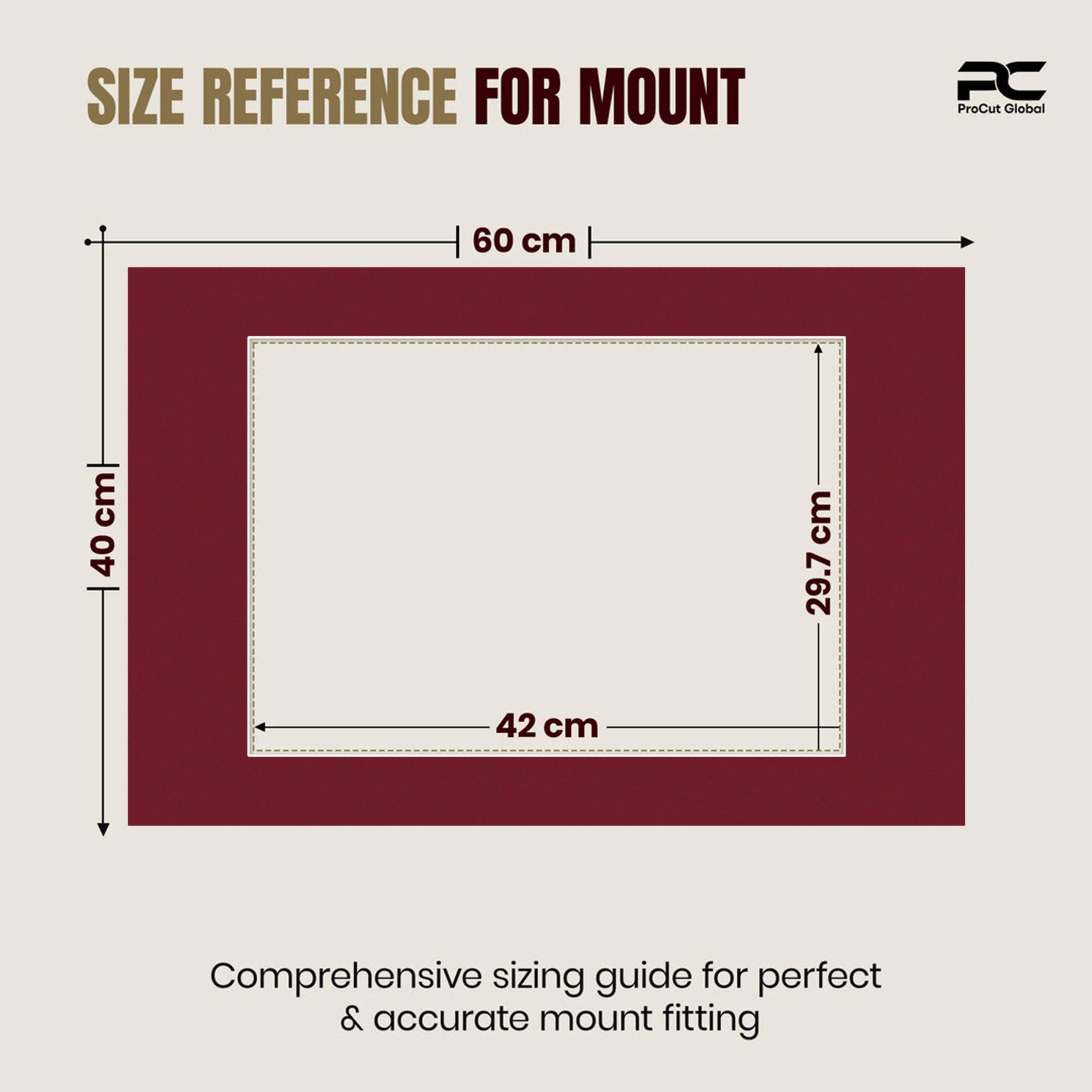 Burgundy 60x40cm Picture Mount With A3 Aperture | Acid-Free Mat Board For Picture Frames thumbnail 2