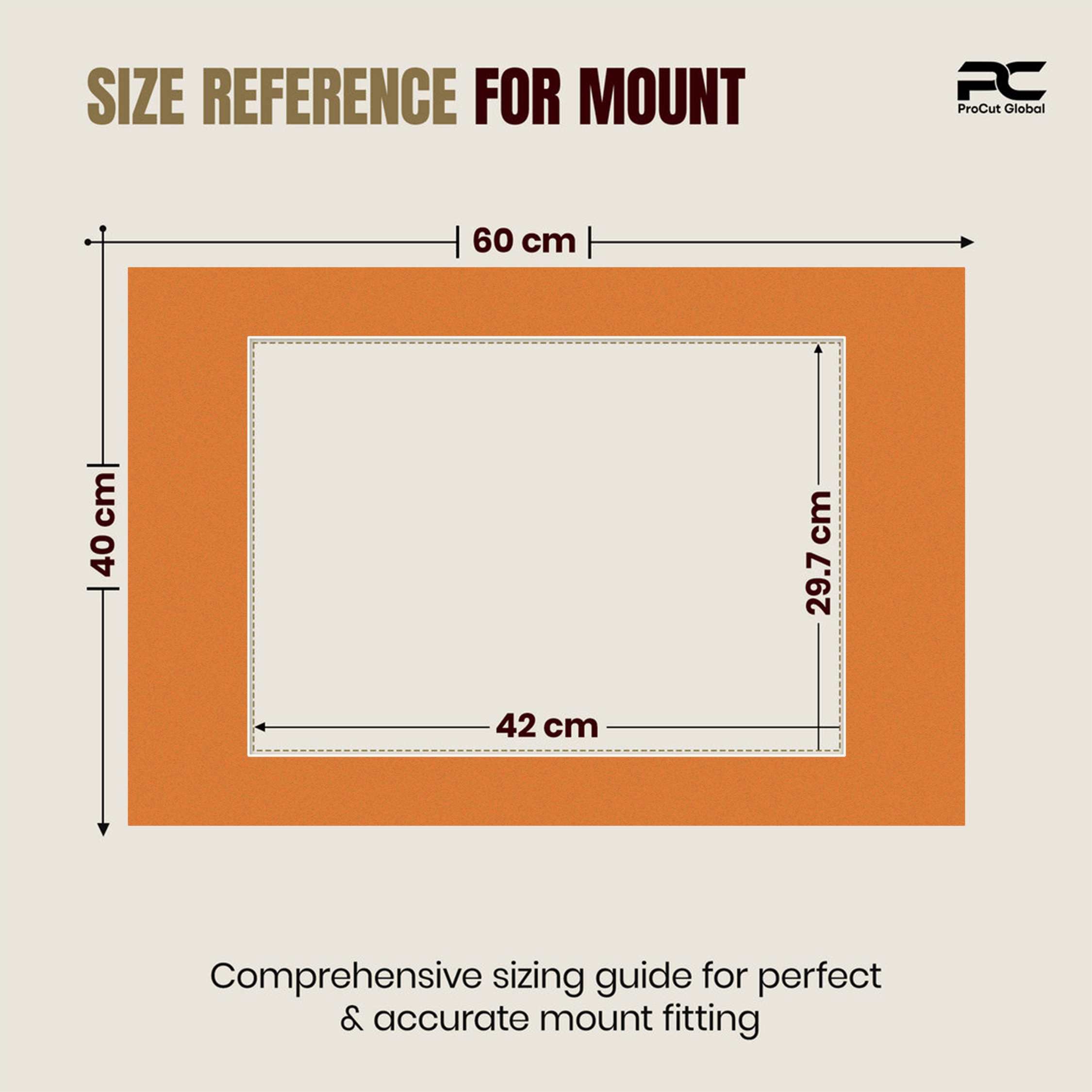 Burnt Orange 60x40cm Picture Mount With A3 Aperture | Acid-Free Mat Board For Photos & Artwork thumbnail 2