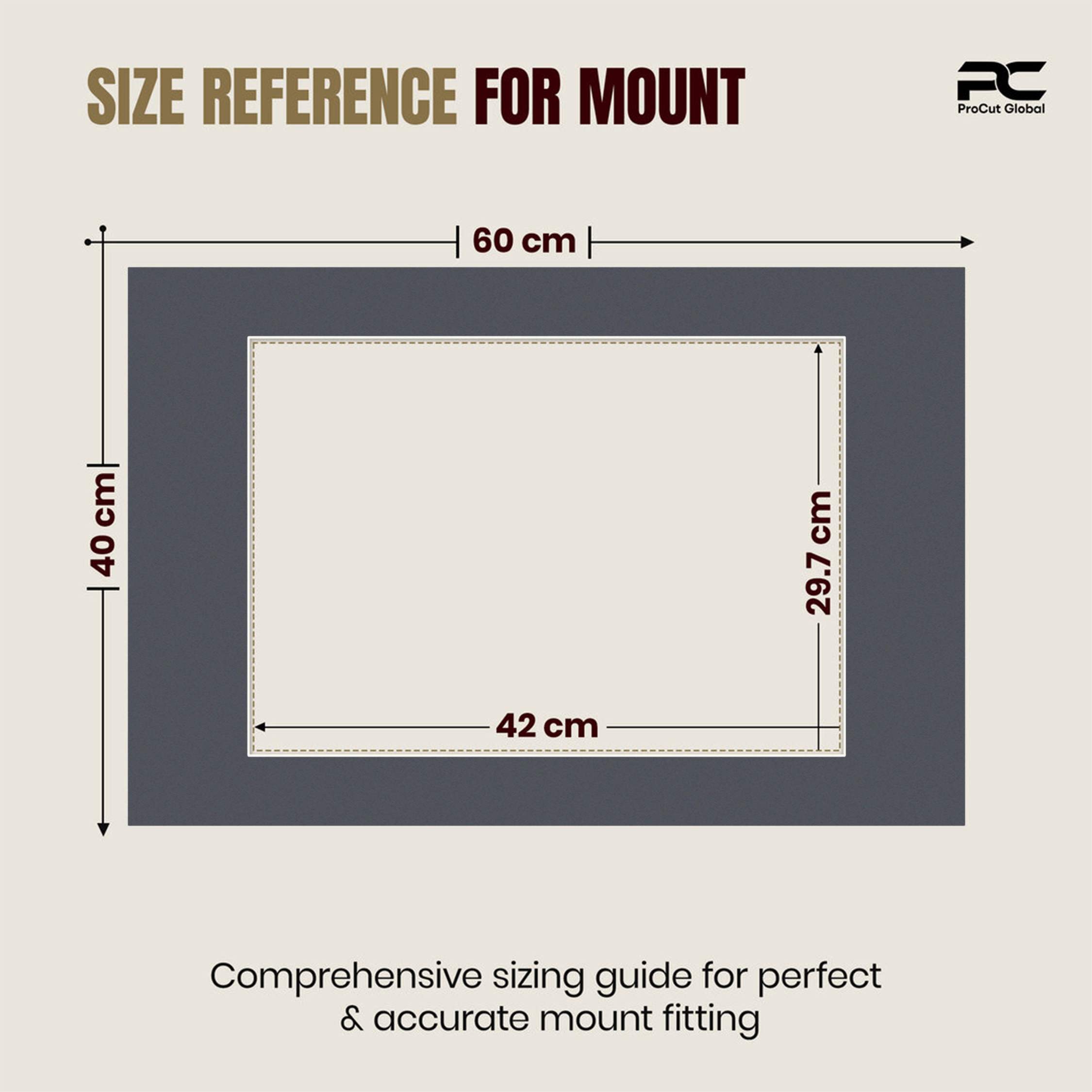 Charcoal Grey 60x40cm Picture Mount With A3 Aperture | Acid-Free Mat Board For Photos & Artwork thumbnail 2