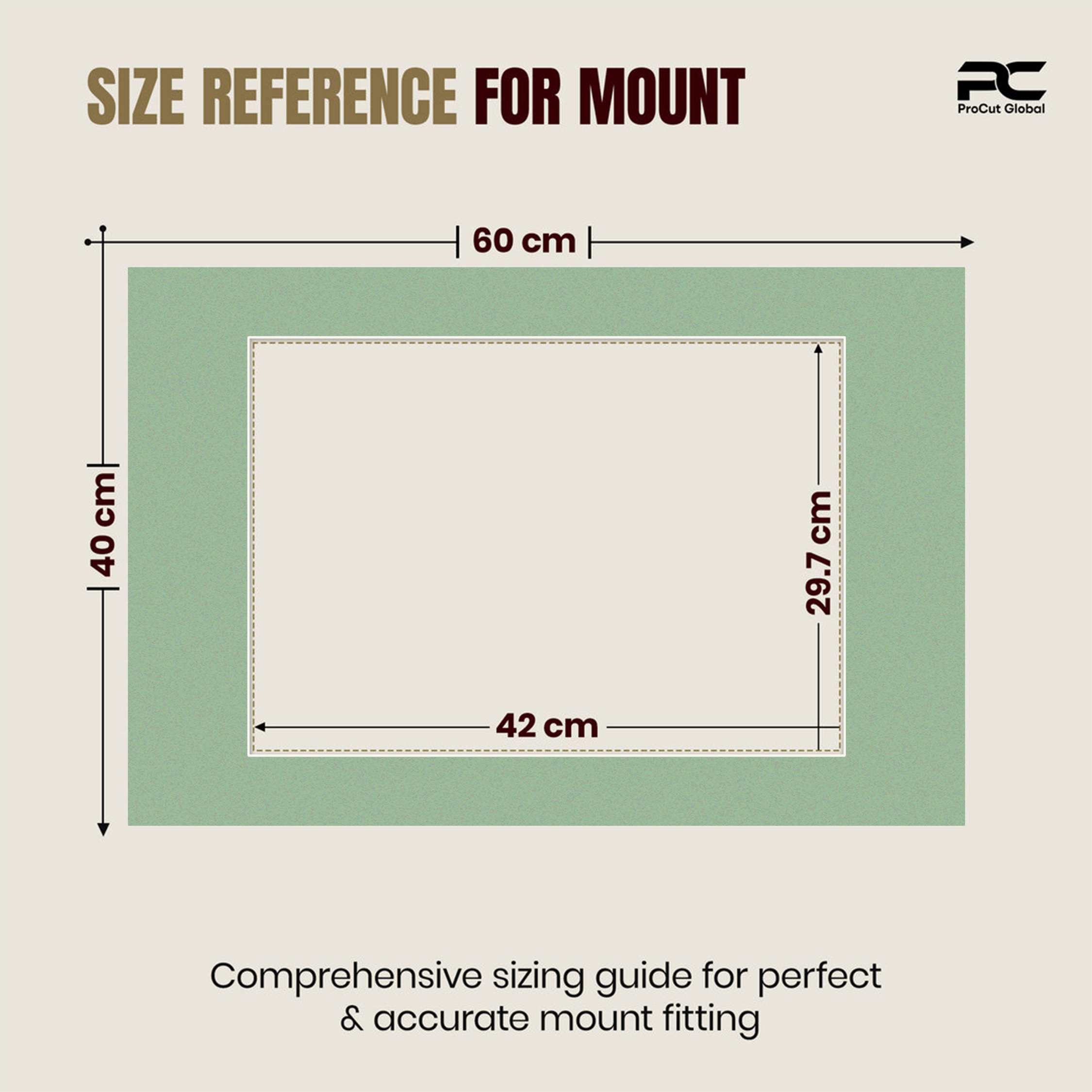 Sage Green 60x40cm Picture Mount With A3 Aperture | Acid-Free Picture Mount Board thumbnail 2