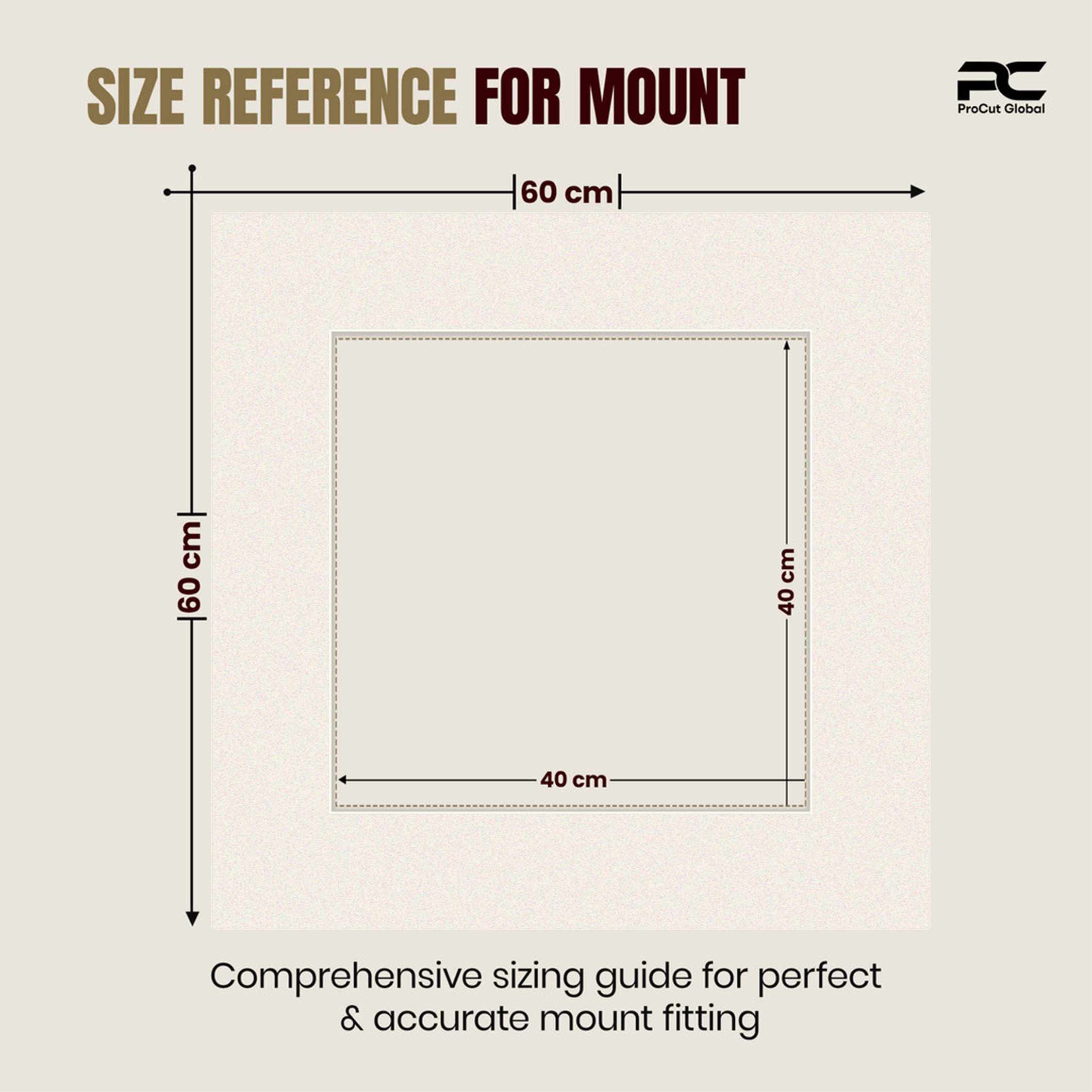 Antique White 60x60cm Picture Mount With 40x40cm Aperture | Acid-Free Picture Mount Board thumbnail 2