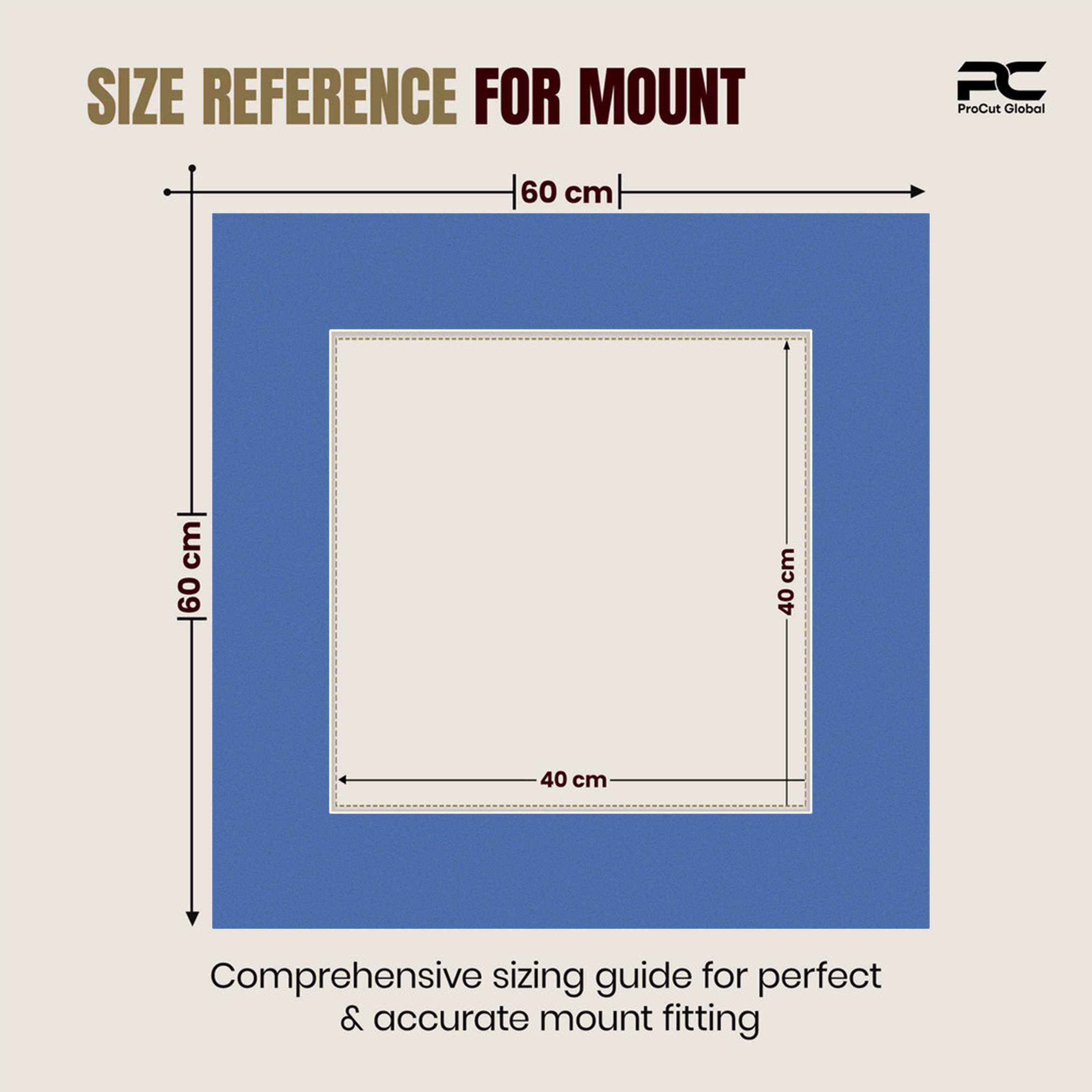 Pacific Blue 60x60cm Picture Mount With 40x40cm Aperture | Acid-Free Mat Board For Photos & Artwork thumbnail 2