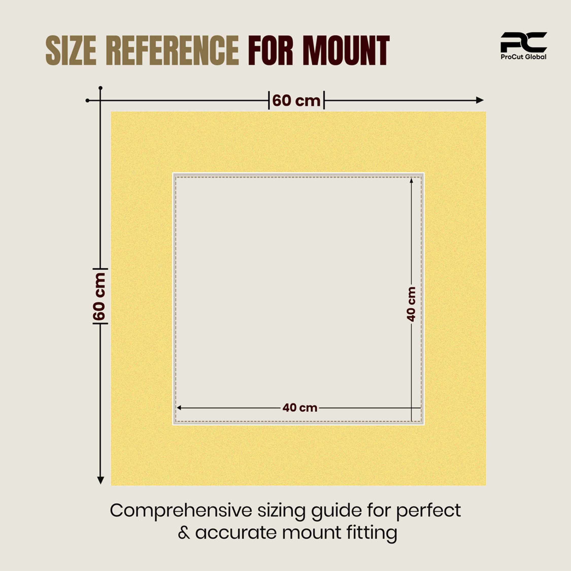 Primrose 60x60cm Picture Mount With 40x40cm Aperture | Acid-Free Mat Board For Photos & Artwork thumbnail 2