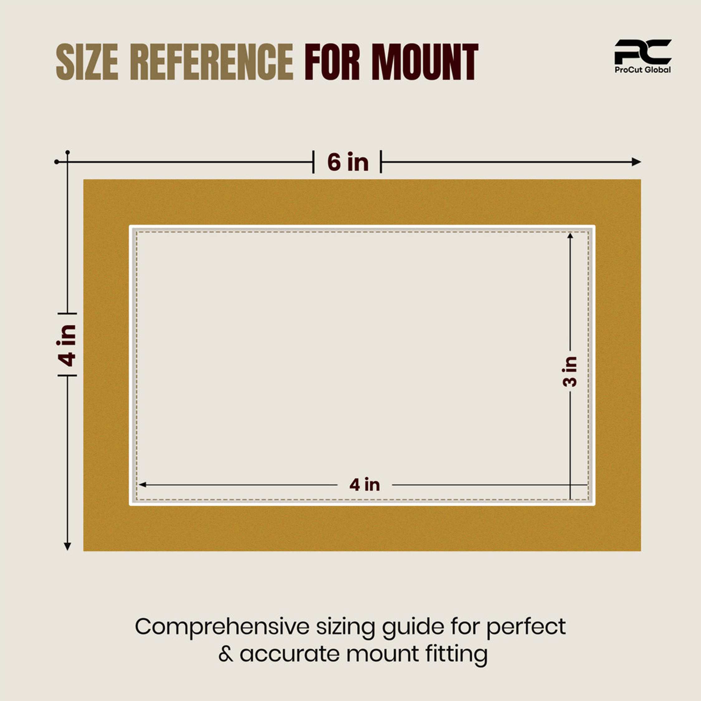Antique Gold 6x4" Picture Mount With 4x3" Aperture | Acid-Free Mat Board For Photos & Artwork thumbnail 2
