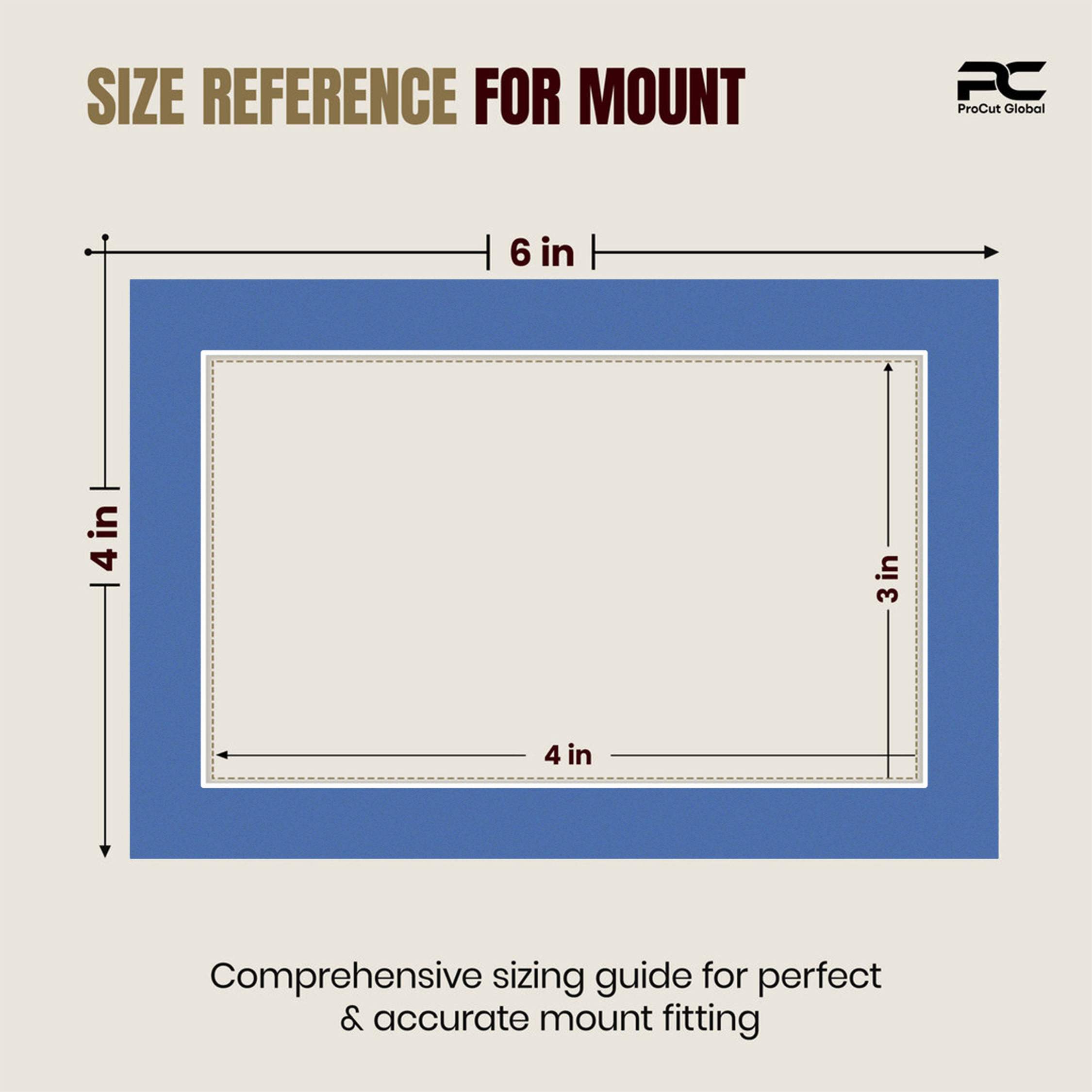 Pacific Blue 6x4" Picture Mount With 4x3" Aperture | Acid-Free Mat Board For Picture Frames thumbnail 2