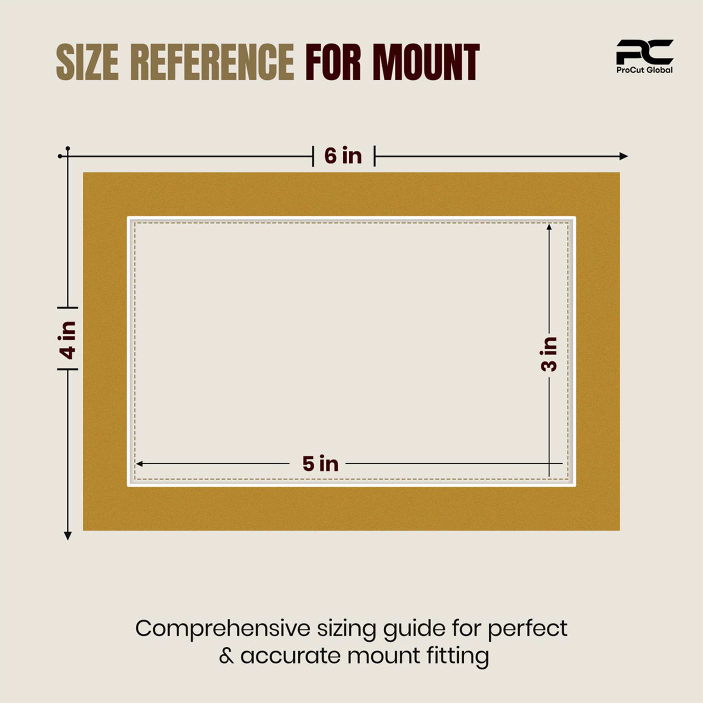 Antique Gold 6x4" Picture Mount With 5x3" Aperture | Acid-Free Picture Mount Board thumbnail 2