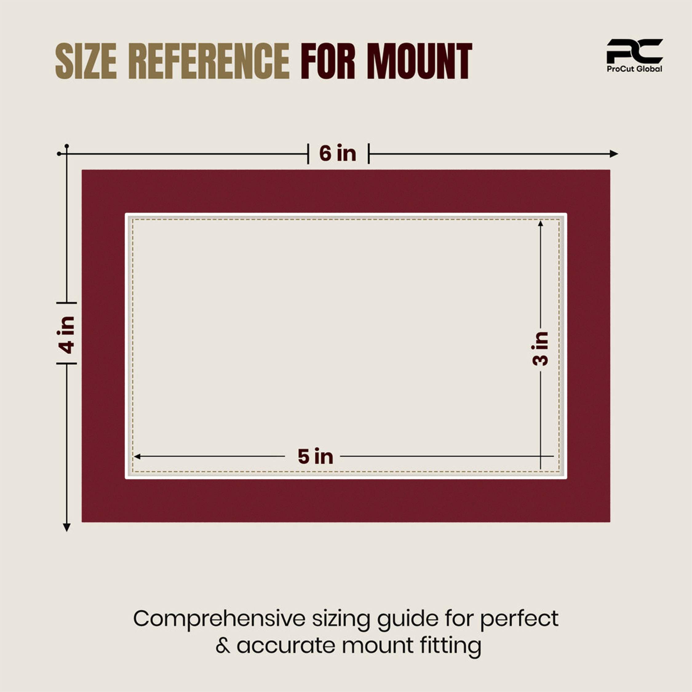 Burgundy 6x4" Picture Mount With 5x3" Aperture | Acid-Free Picture Mount Board thumbnail 2