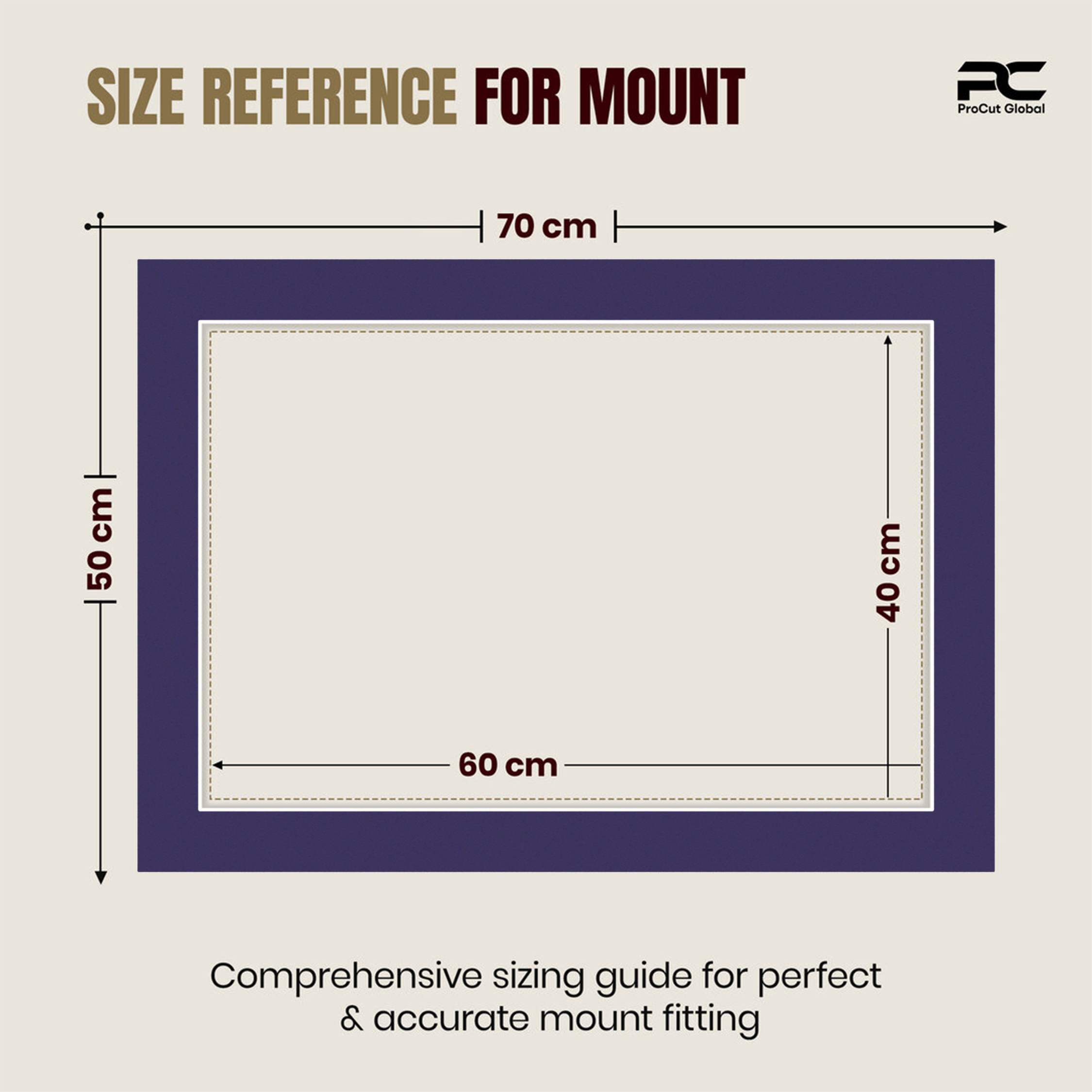 Damson 70x50cm Picture Mount With 60x40cm Aperture | Acid-Free Picture Mount Board thumbnail 2
