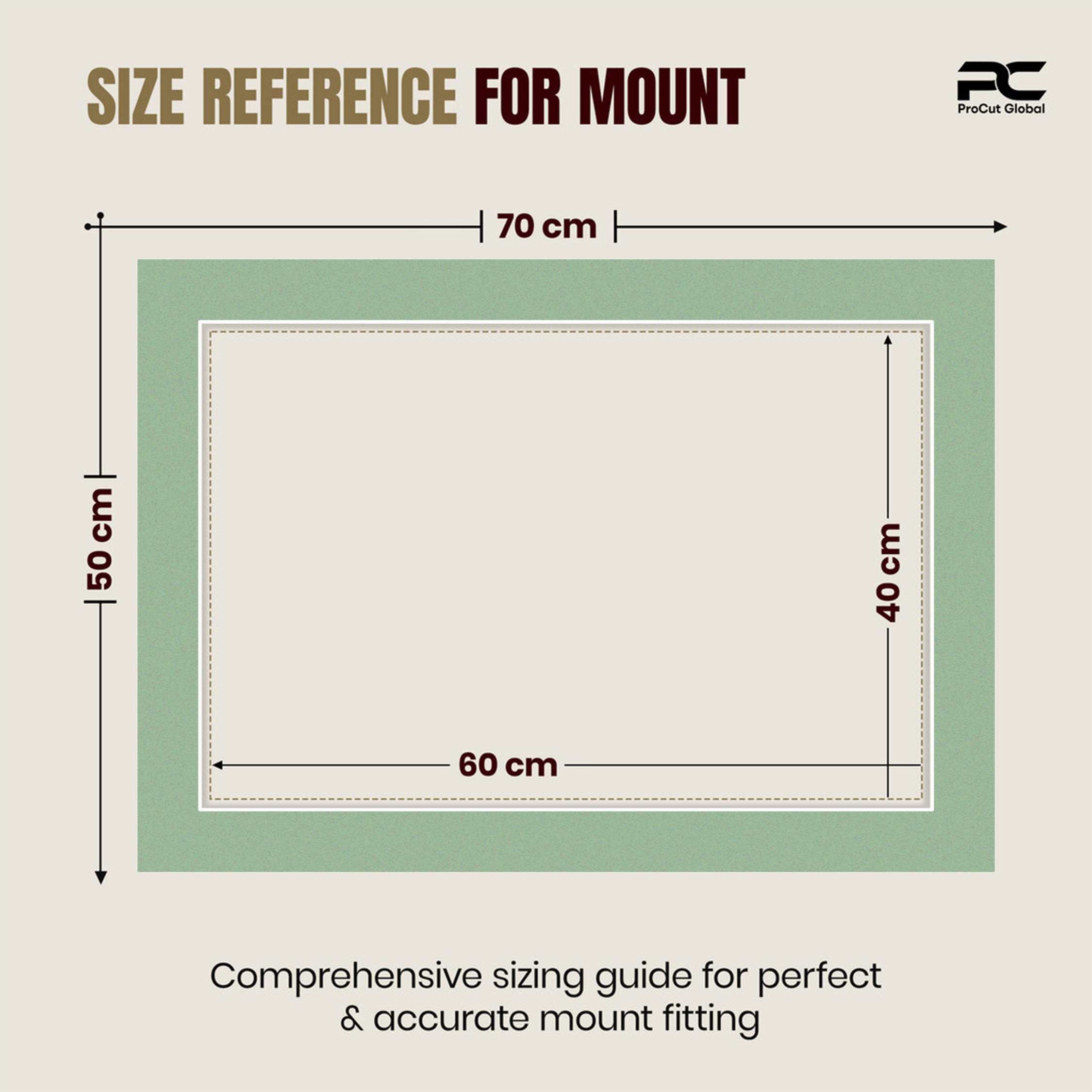 Sage Green 70x50cm Picture Mount With 60x40cm Aperture | Acid-Free Mat Board For Picture Frames thumbnail 2