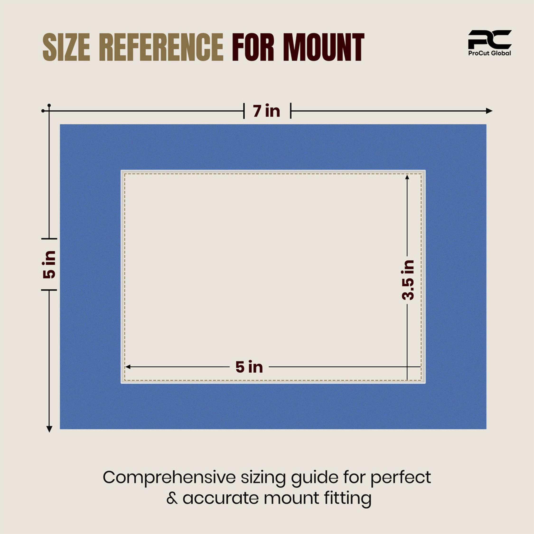 Pacific Blue 7x5" Picture Mount With 5x3.5" Aperture | Acid-Free Mat Board For Picture Frames thumbnail 2