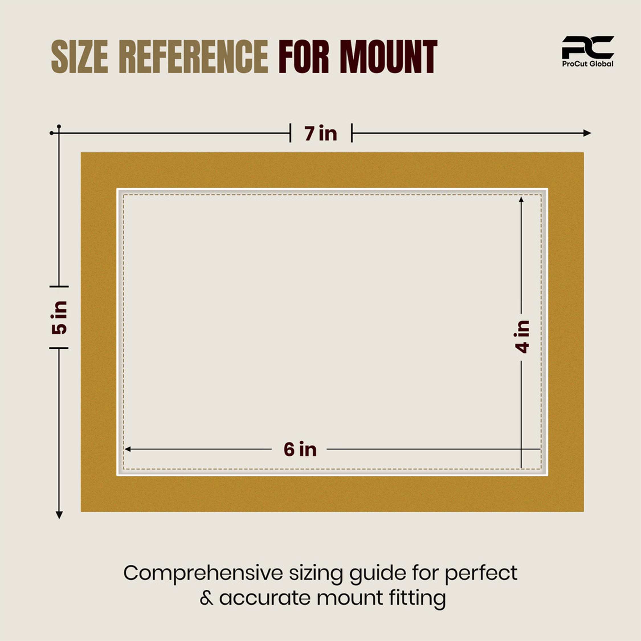 Antique Gold 7x5" Picture Mount With 6x4" Aperture | Acid-Free Mat Board For Photos & Artwork thumbnail 2