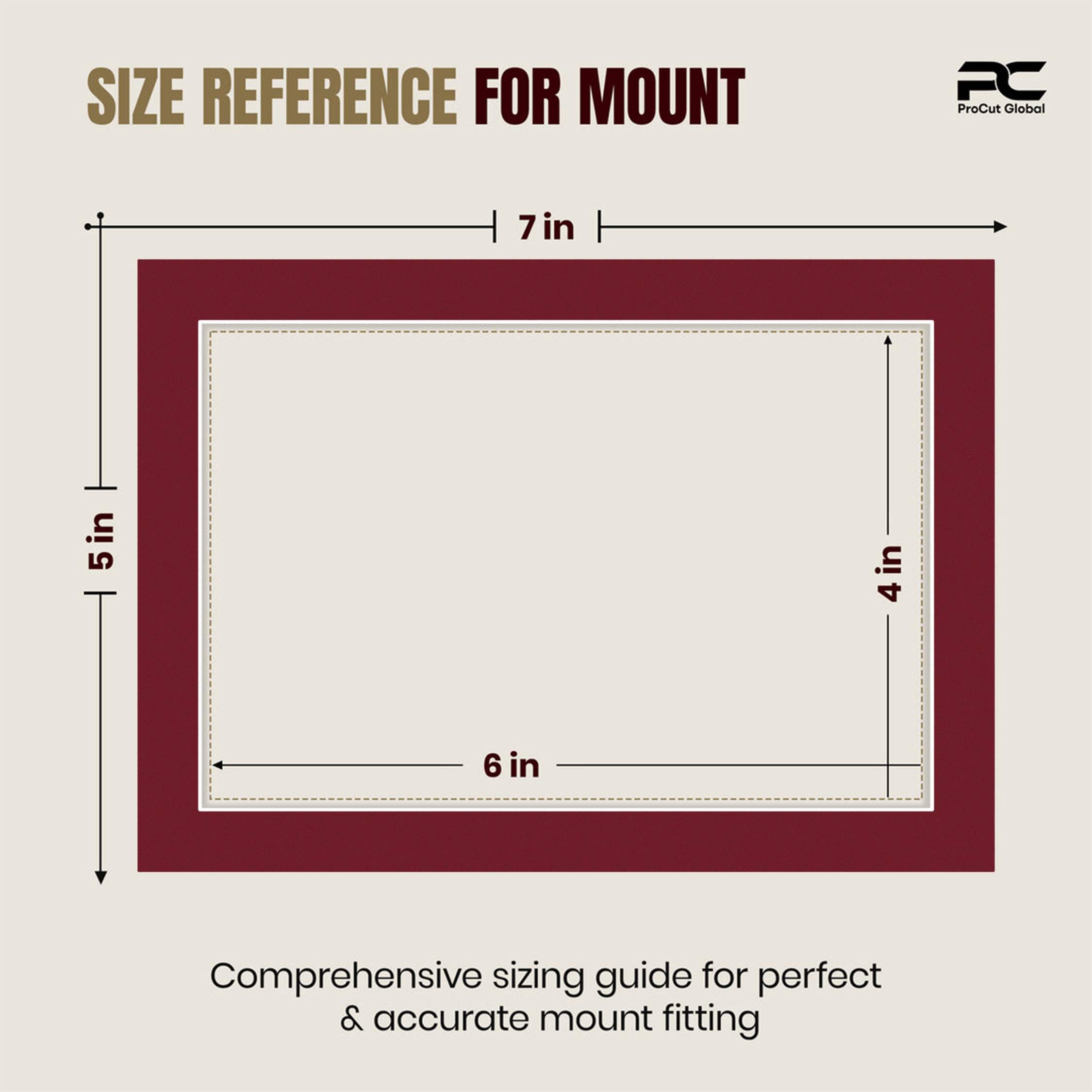 Burgundy 7x5" Picture Mount With 6x4" Aperture | Acid-Free Mat Board For Picture Frames thumbnail 2