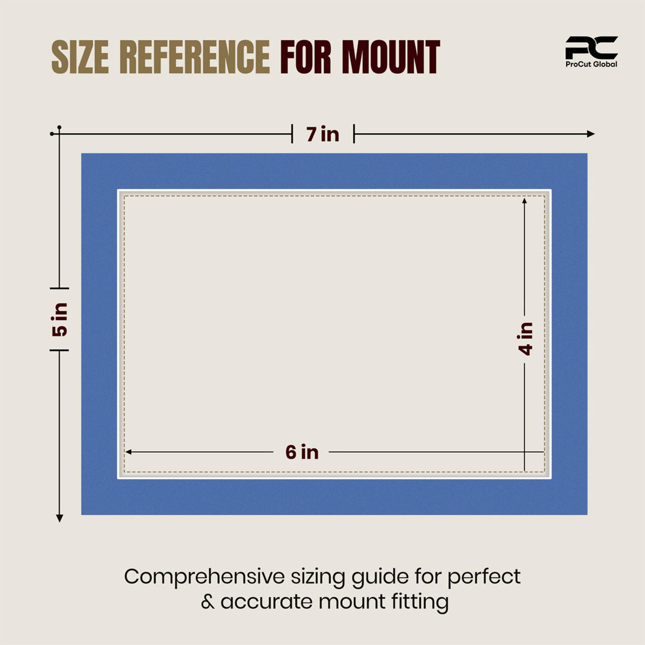 Pacific Blue 7x5" Picture Mount With 6x4" Aperture | Acid-Free Mat Board For Photos & Artwork thumbnail 2
