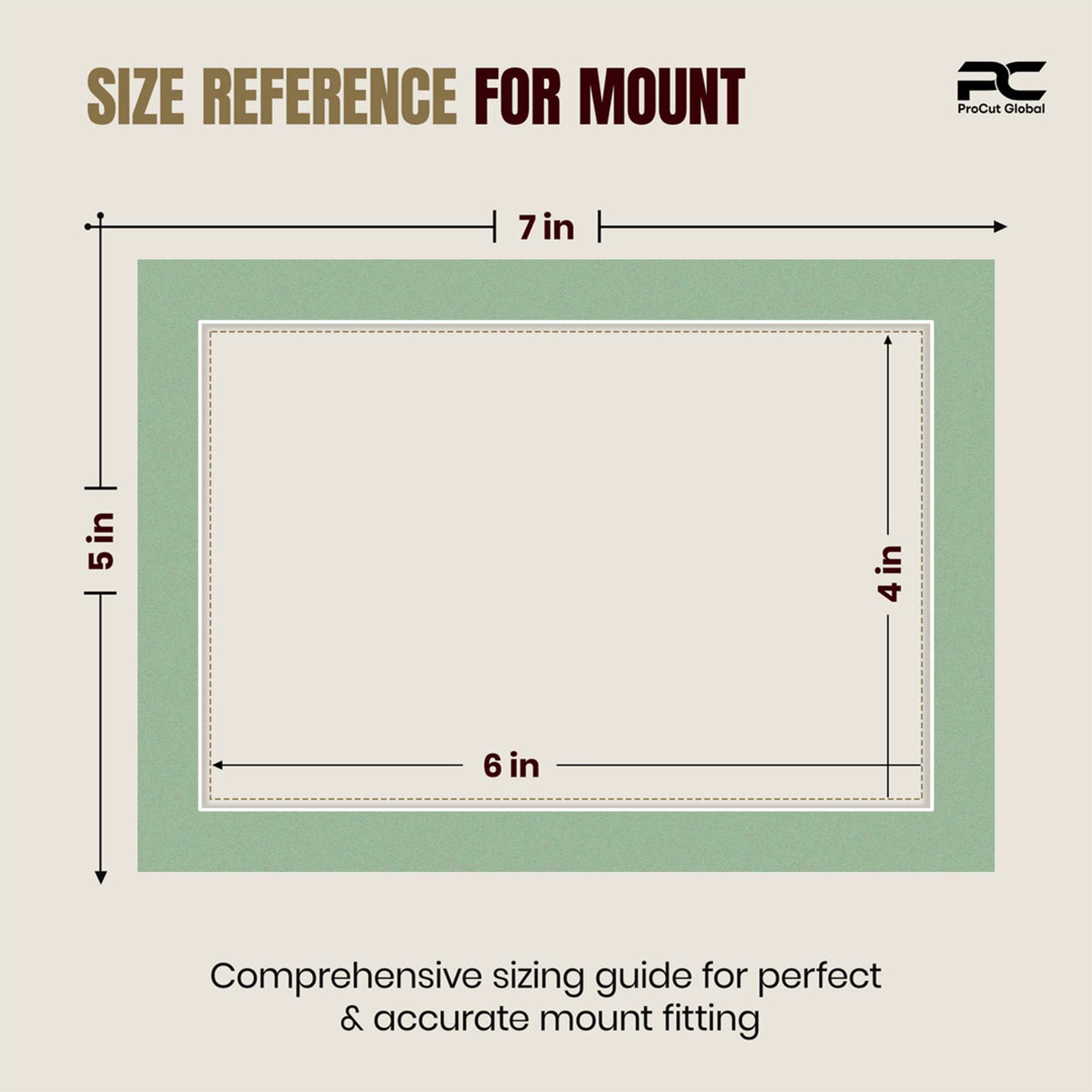 Sage Green 7x5" Picture Mount With 6x4" Aperture | Acid-Free Mat Board For Photos & Artwork thumbnail 2
