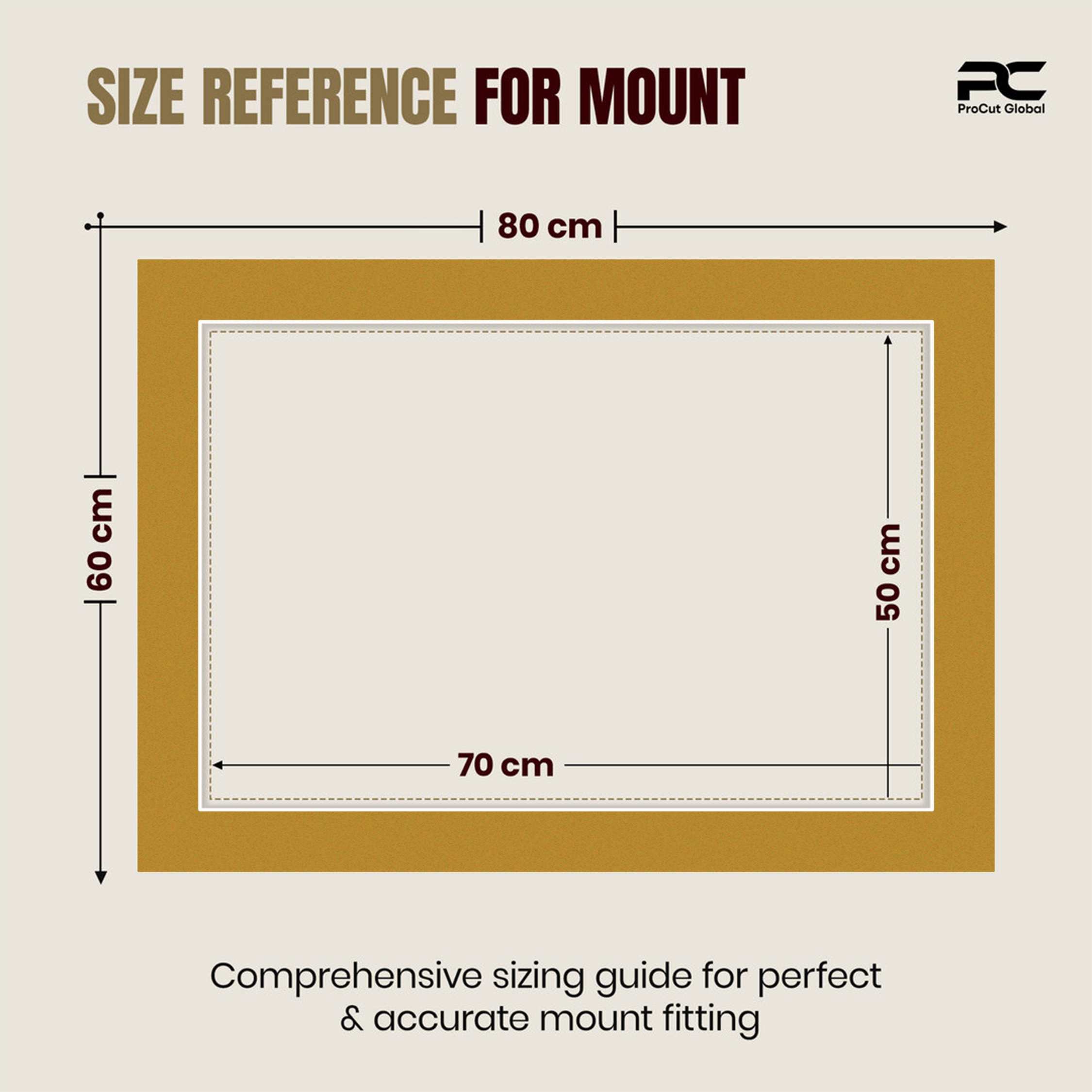 Antique Gold 80x60cm Picture Mount With 70x50cm Aperture | Acid-Free Mat Board For Picture Frames thumbnail 2
