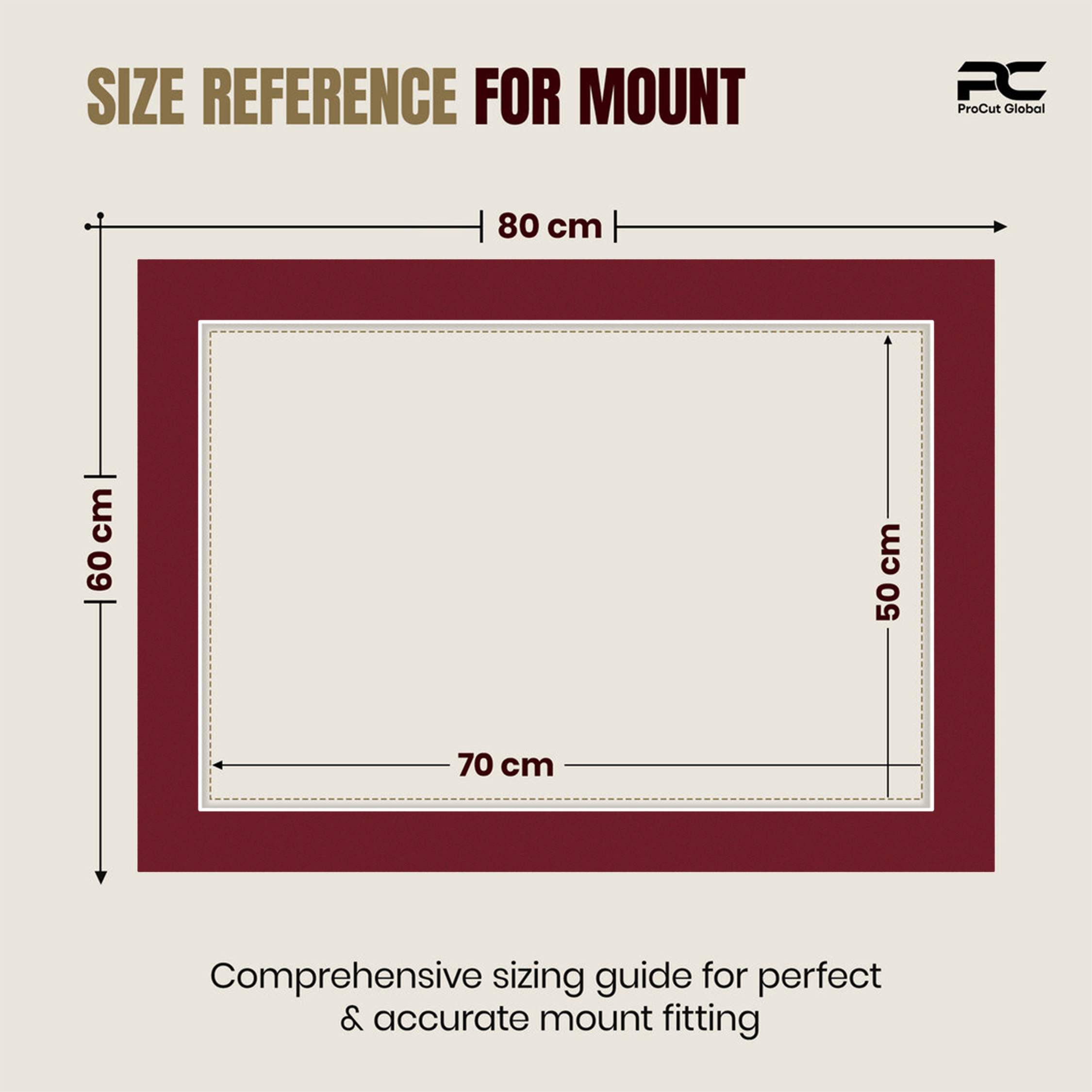 Burgundy 80x60cm Picture Mount With 70x50cm Aperture | Acid-Free Mat Board For Picture Frames thumbnail 2