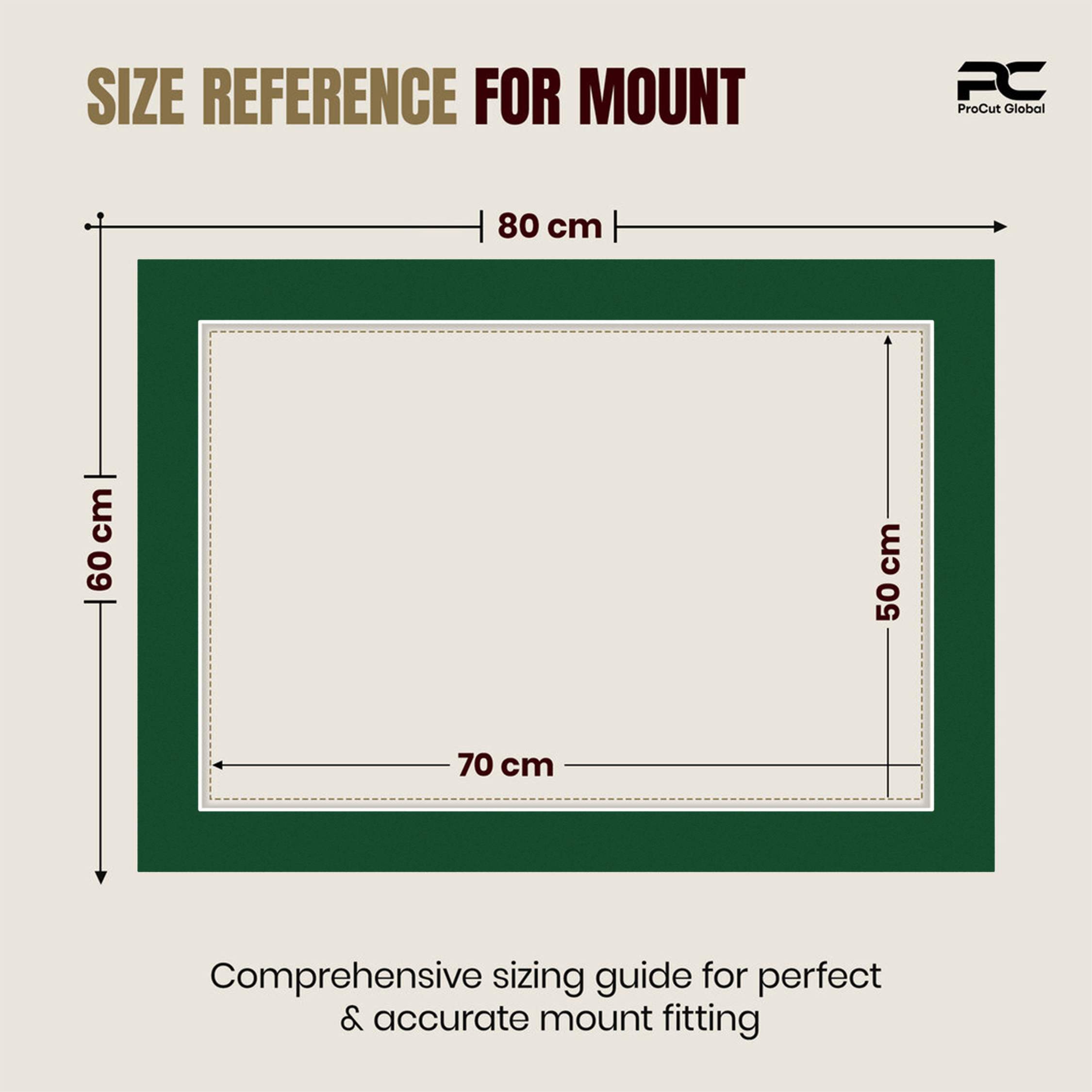 Forest Green 80x60cm Picture Mount With 70x50cm Aperture | Acid-Free Picture Mount Board thumbnail 2