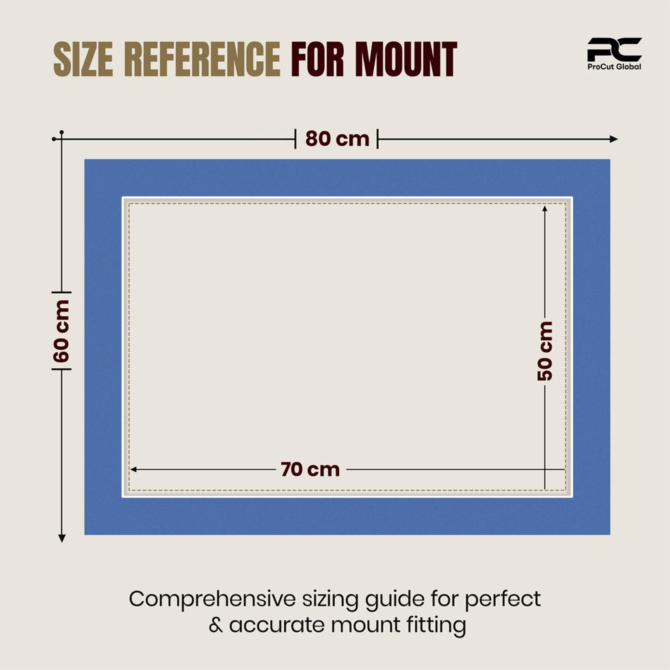 Pacific Blue 80x60cm Picture Mount With 70x50cm Aperture | Acid-Free Mat Board For Photos & Artwork thumbnail 2