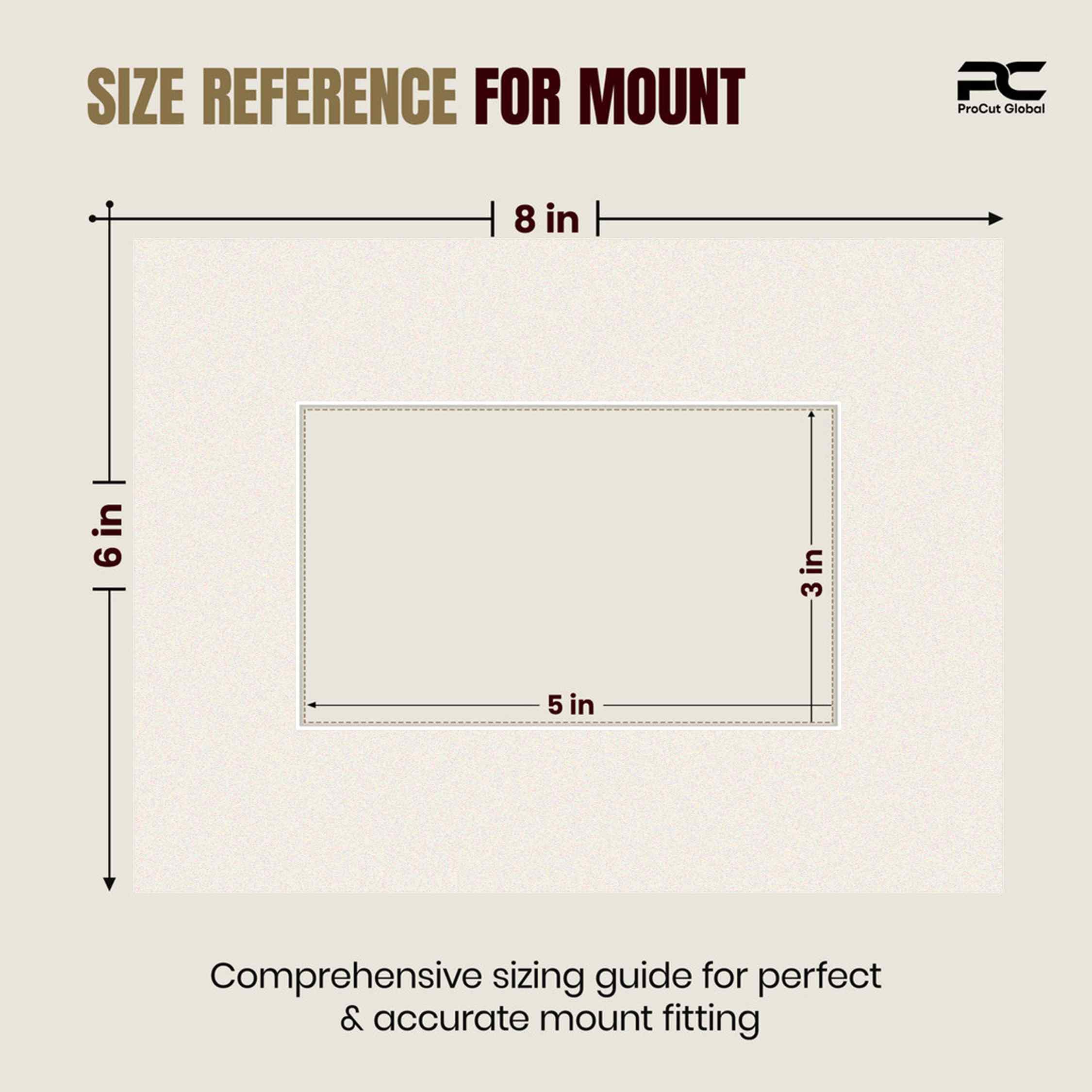 Antique White 8x6" Picture Mount With 5x3" Aperture | Acid-Free Mat Board For Photos & Artwork thumbnail 2
