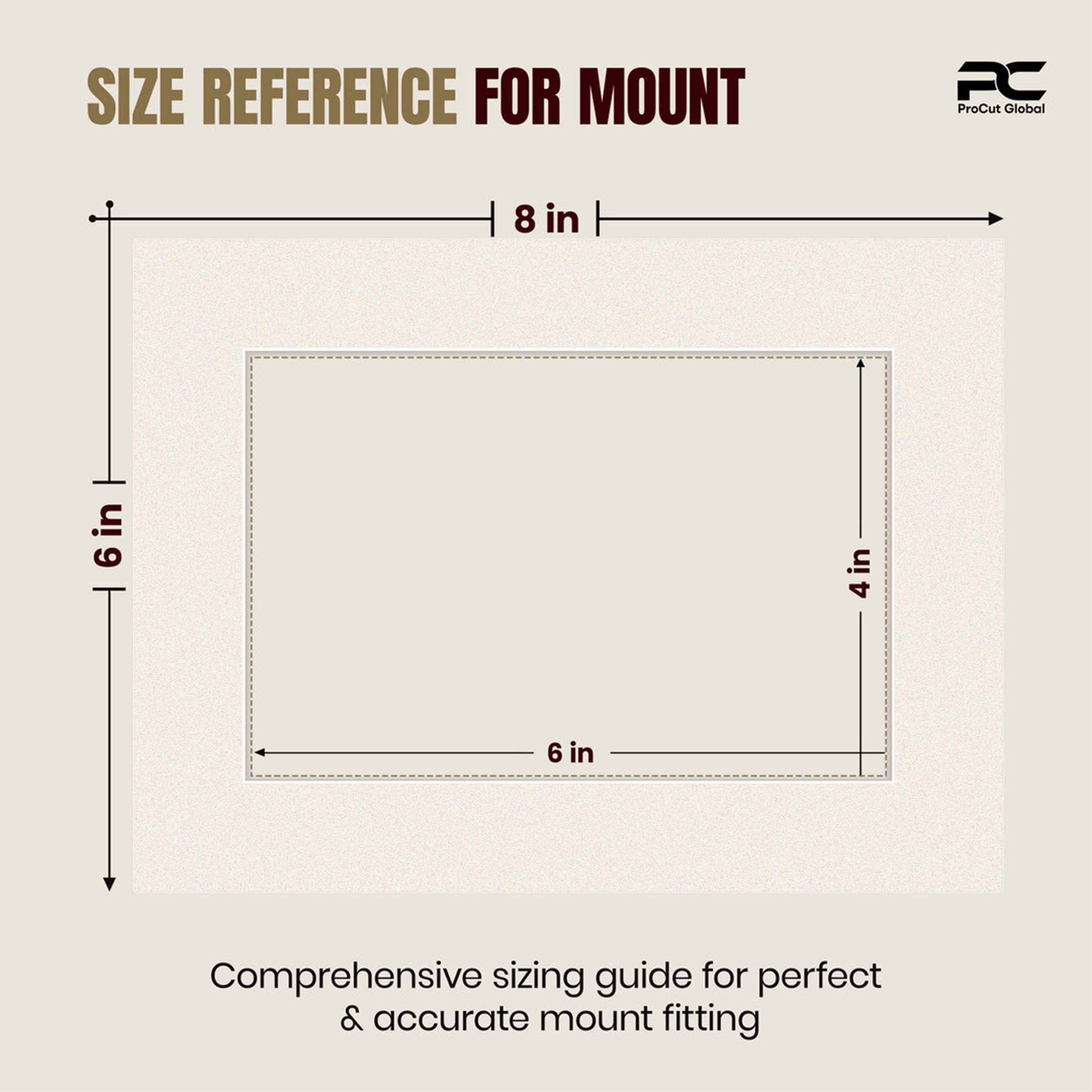 Antique White 8x6" Picture Mount With 6x4" Aperture | Acid-Free Mat Board For Photos & Artwork thumbnail 2