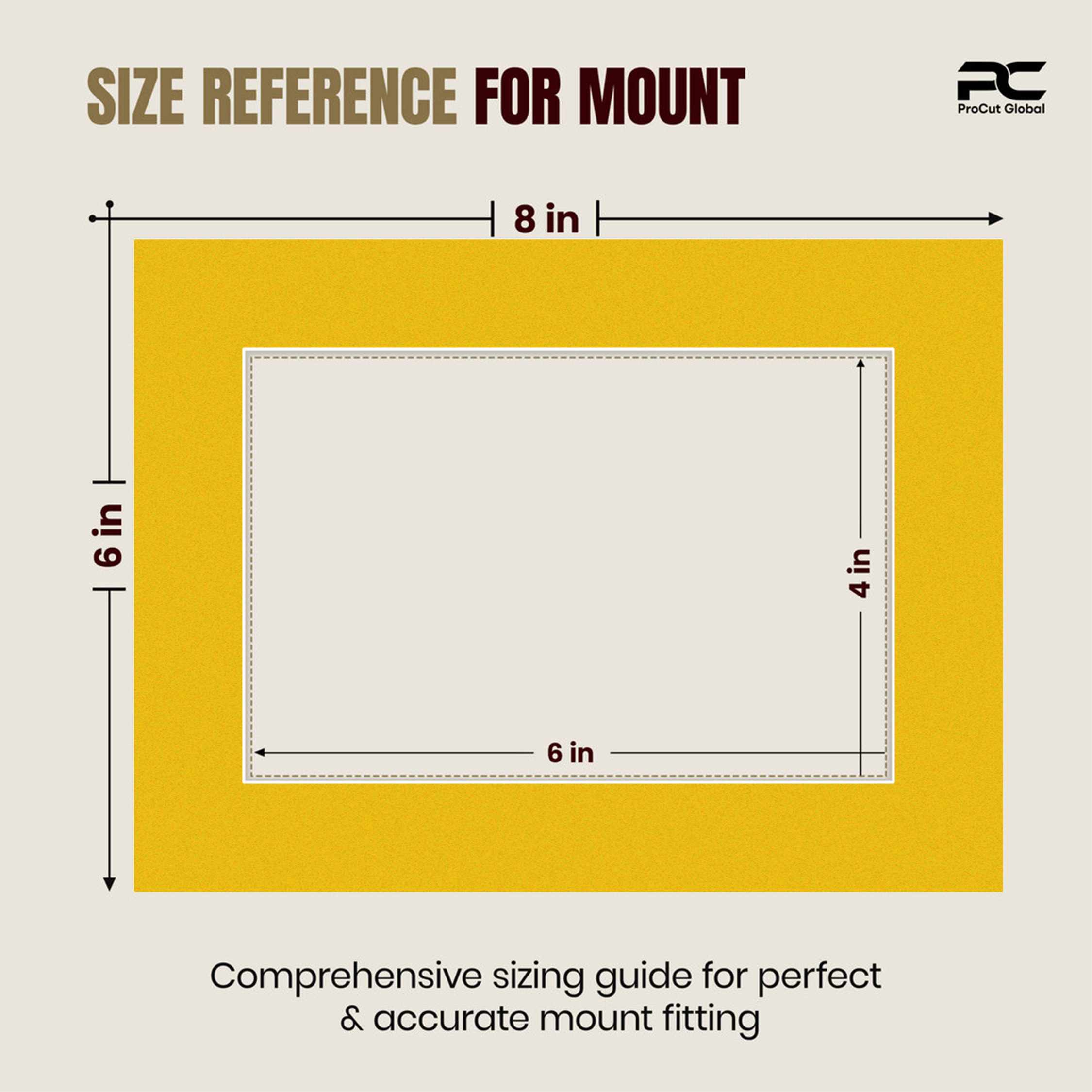 Bright Yellow 8x6" Picture Mount With 6x4" Aperture | Acid-Free Mat Board For Picture Frames thumbnail 2