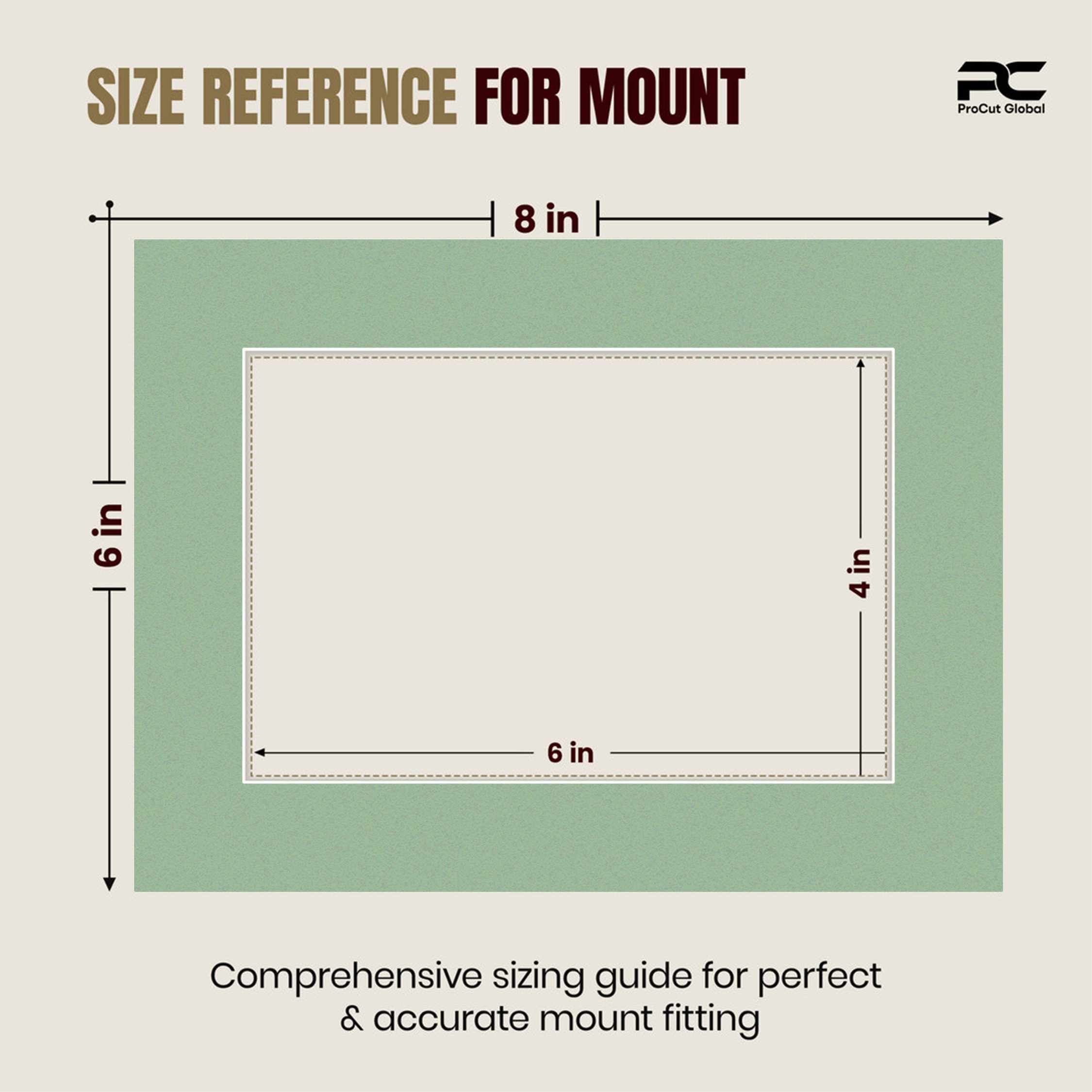 Sage Green 8x6" Picture Mount With 6x4" Aperture | Acid-Free Mat Board For Photos & Artwork thumbnail 2