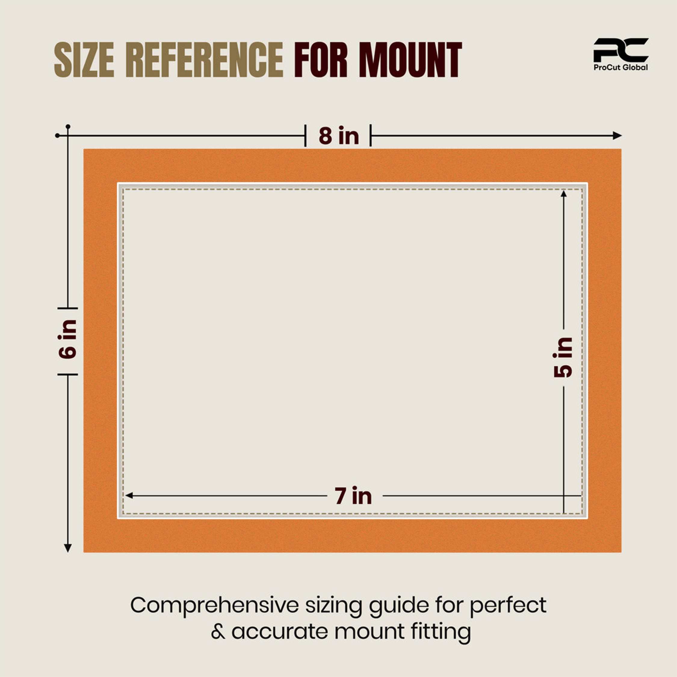 Burnt Orange 8x6" Picture Mount With 7x5" Aperture | Acid-Free Picture Mount Board thumbnail 2