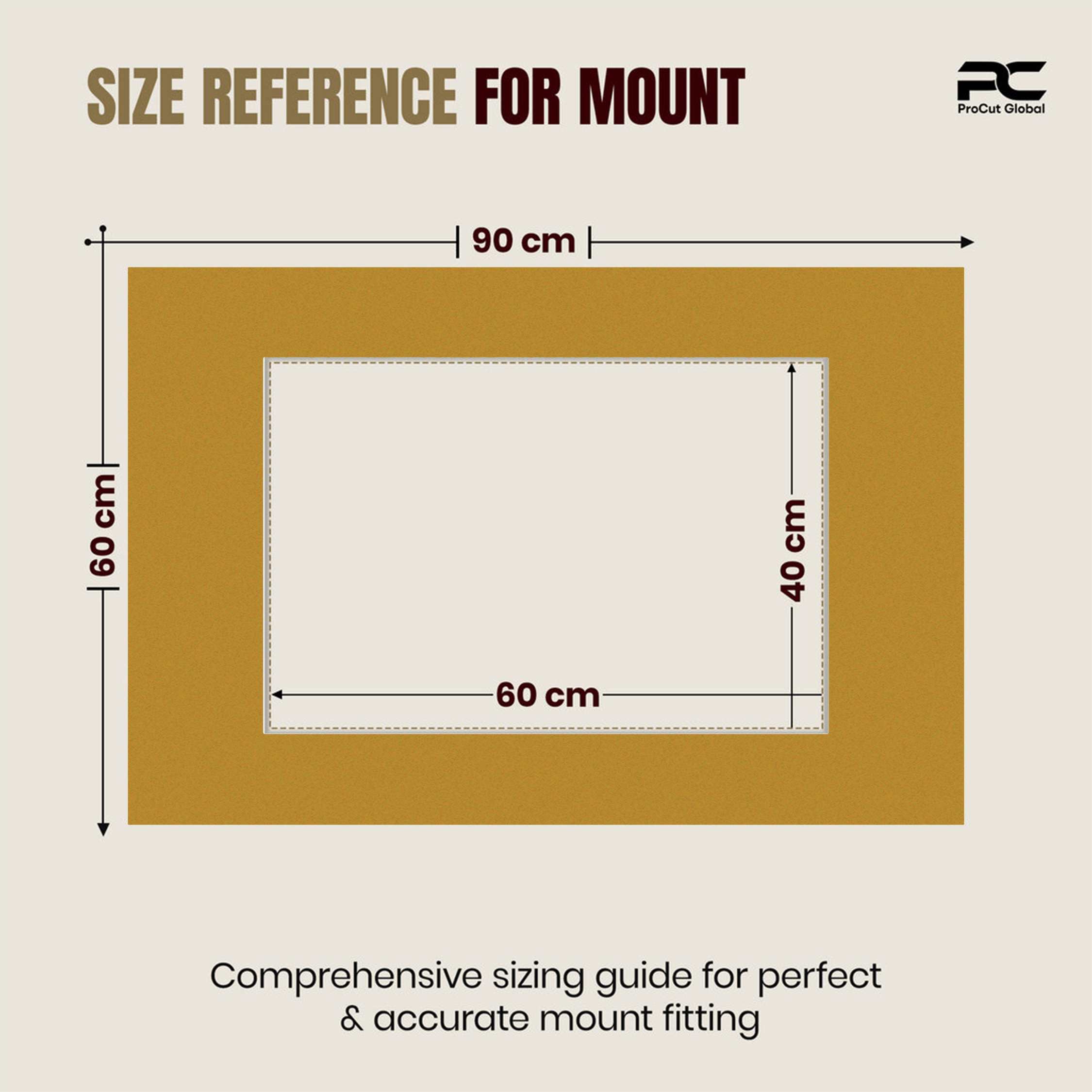 Antique Gold 90x60cm Picture Mount With 60x40cm Aperture | Acid-Free Mat Board For Photos & Artwork thumbnail 2