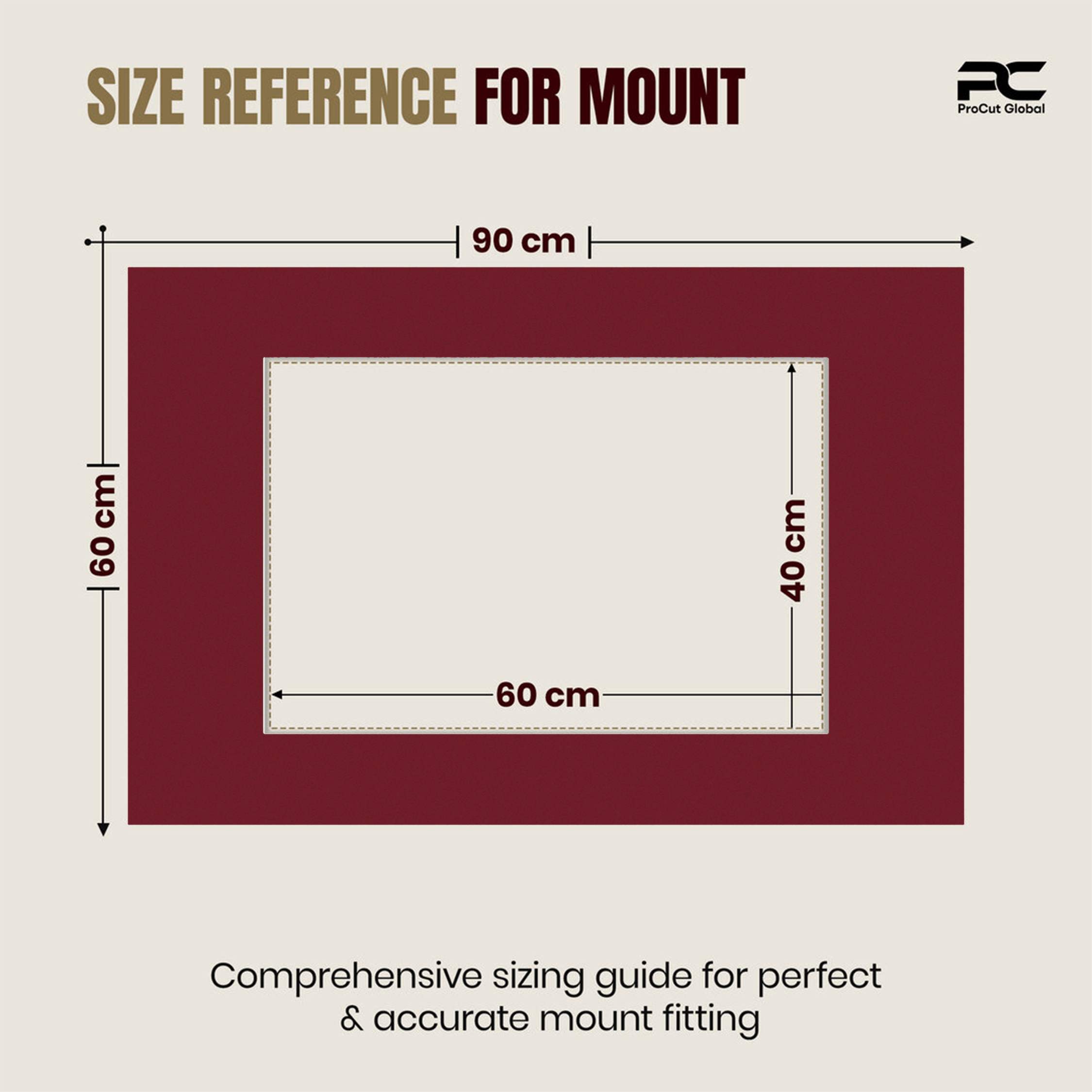Burgundy 90x60cm Picture Mount With 60x40cm Aperture | Acid-Free Picture Mount Board thumbnail 2