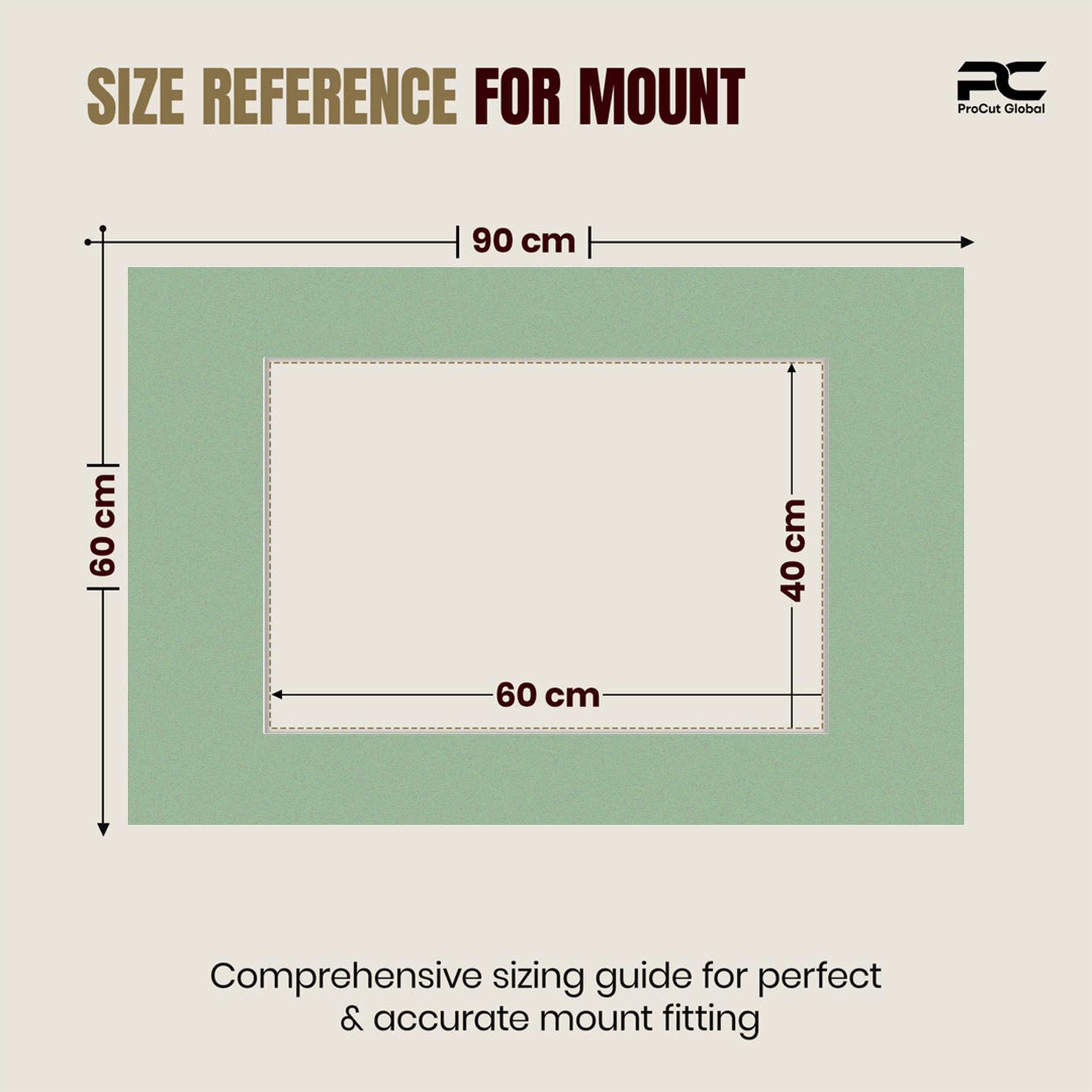 Sage Green 90x60cm Picture Mount With 60x40cm Aperture | Acid-Free Mat Board For Picture Frames thumbnail 2