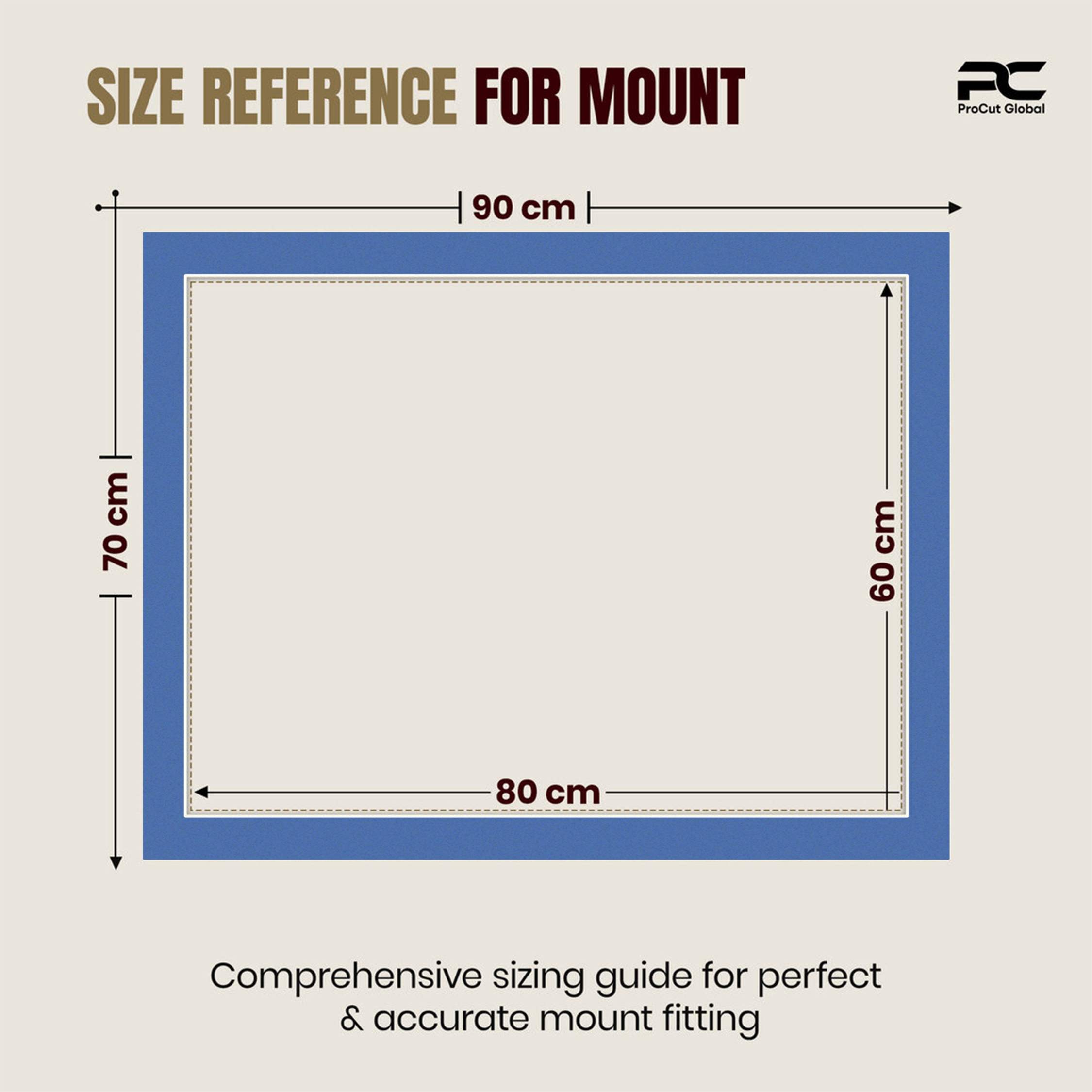 Pacific Blue 90x70cm Picture Mount With 80x60cm Aperture | Acid-Free Mat Board For Picture Frames thumbnail 2
