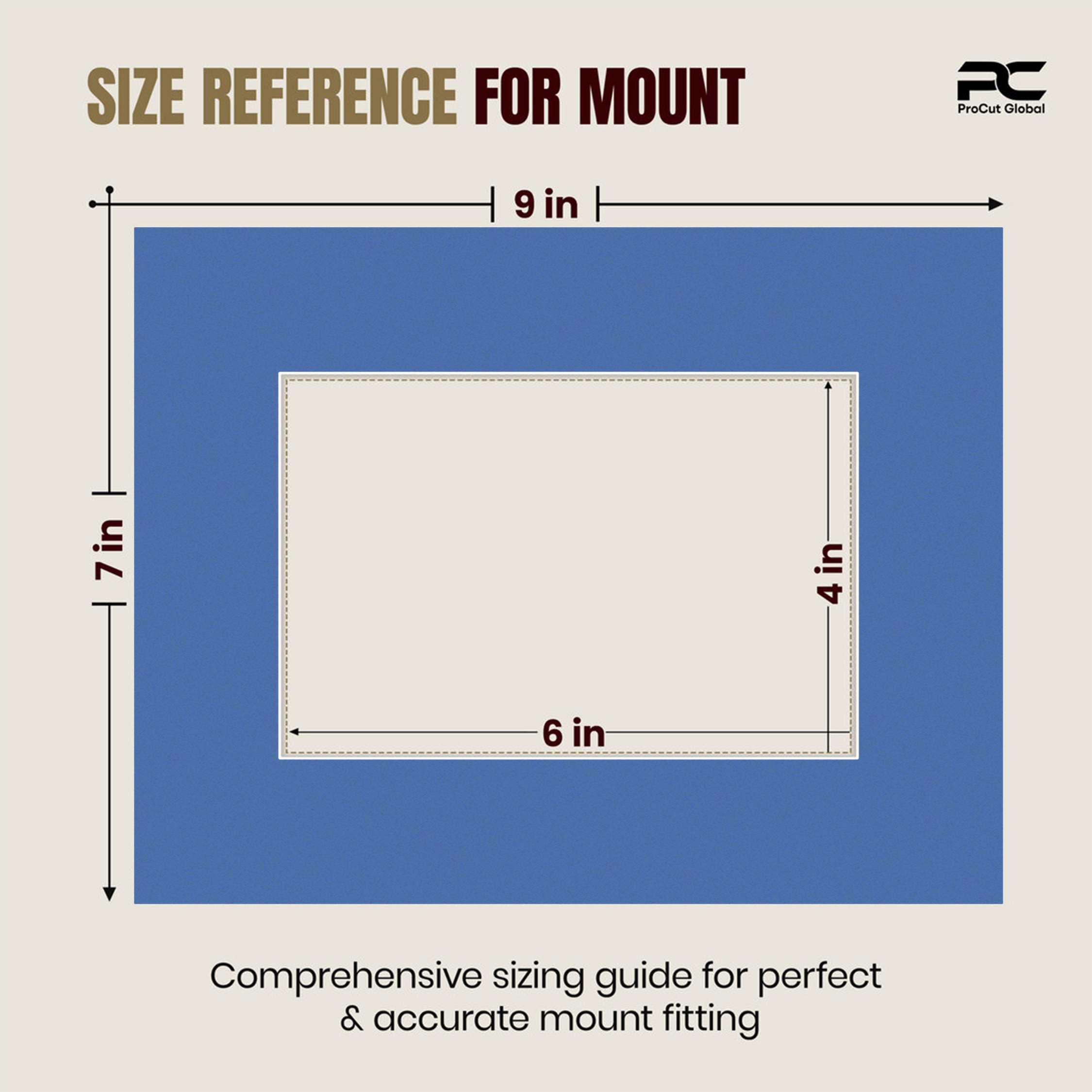 Pacific Blue 9x7" Picture Mount With 6x4" Aperture | Acid-Free Mat Board For Picture Frames thumbnail 2