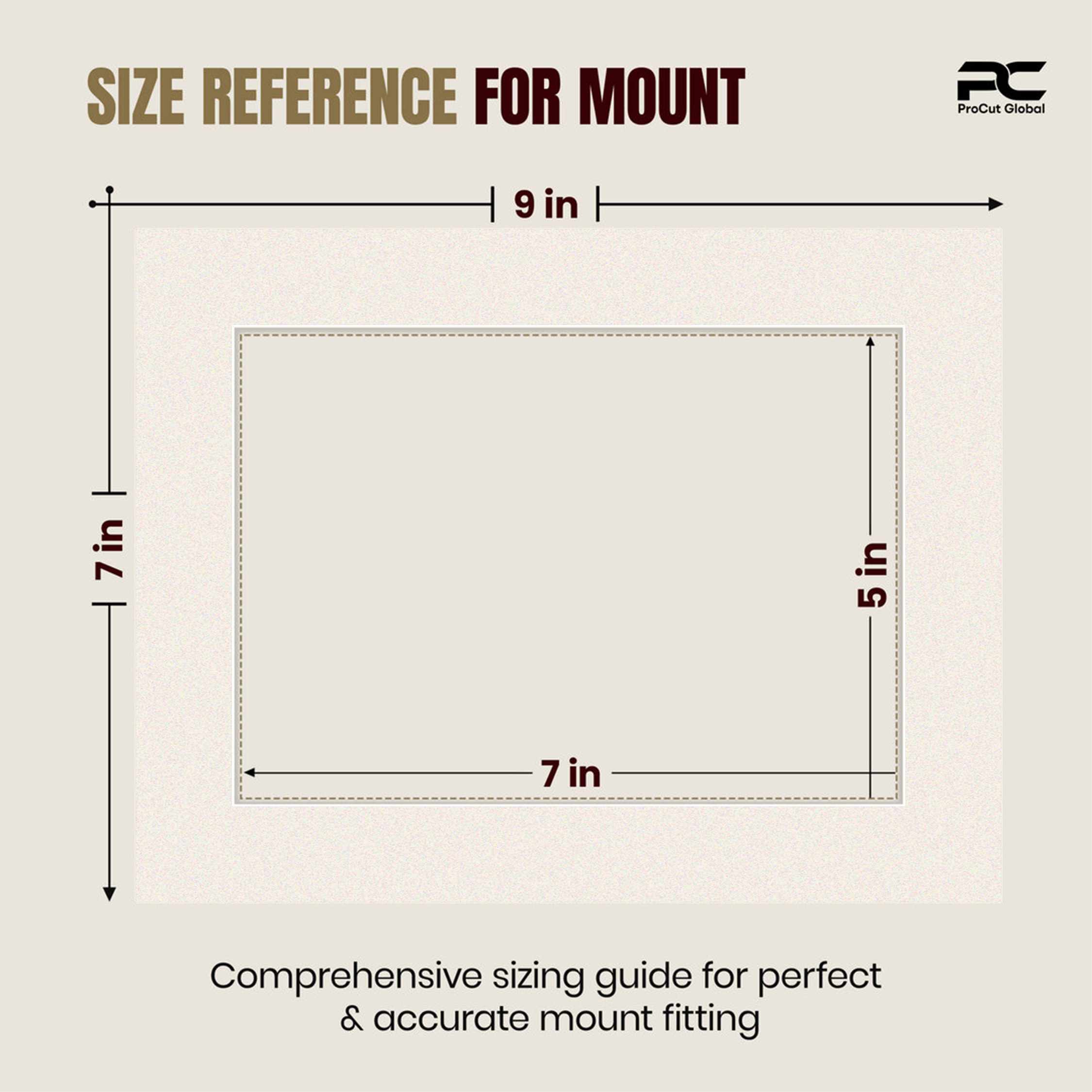 Antique White 9x7" Picture Mount With 7x5" Aperture | Acid-Free Picture Mount Board thumbnail 2
