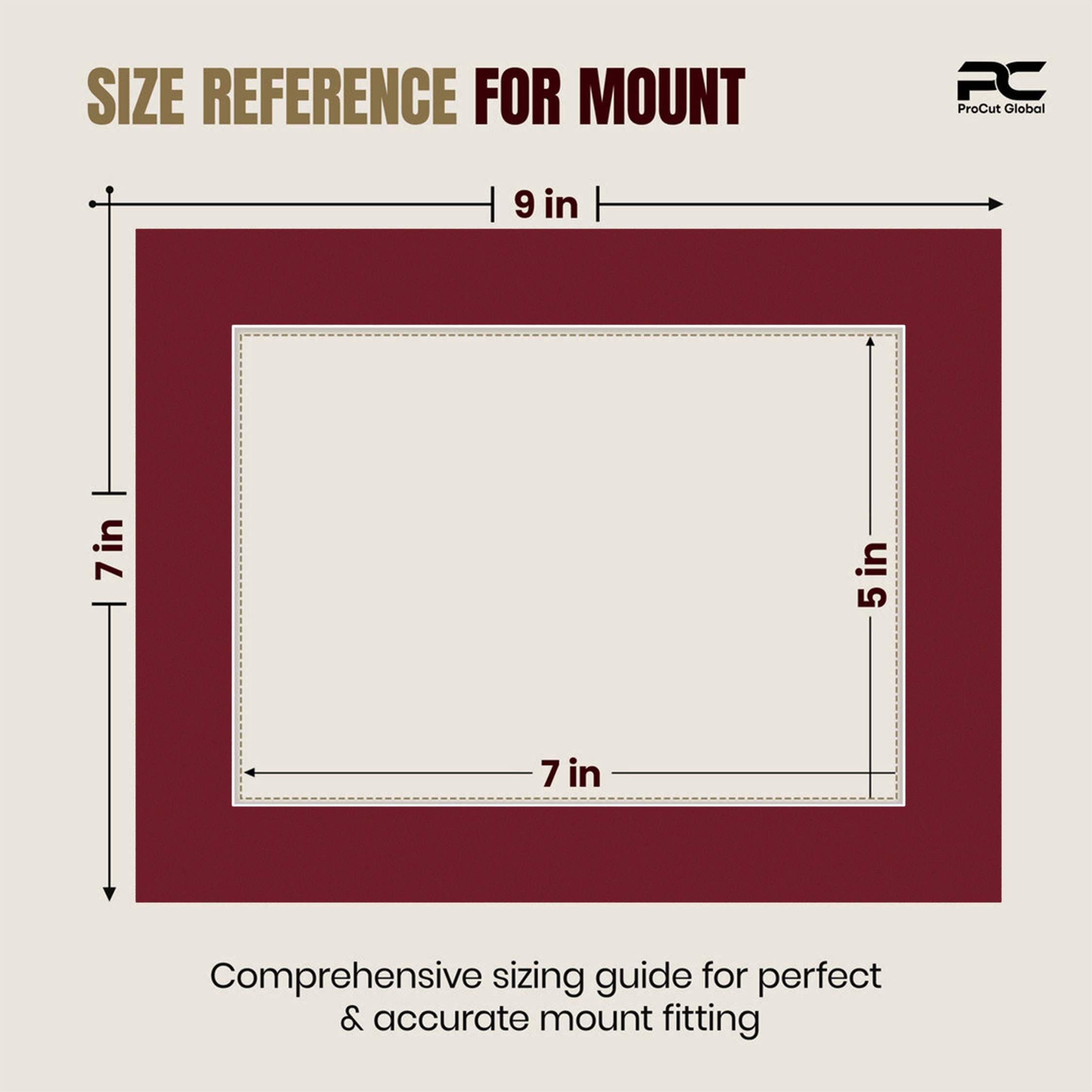 Burgundy 9x7" Picture Mount With 7x5" Aperture | Acid-Free Picture Mount Board thumbnail 2