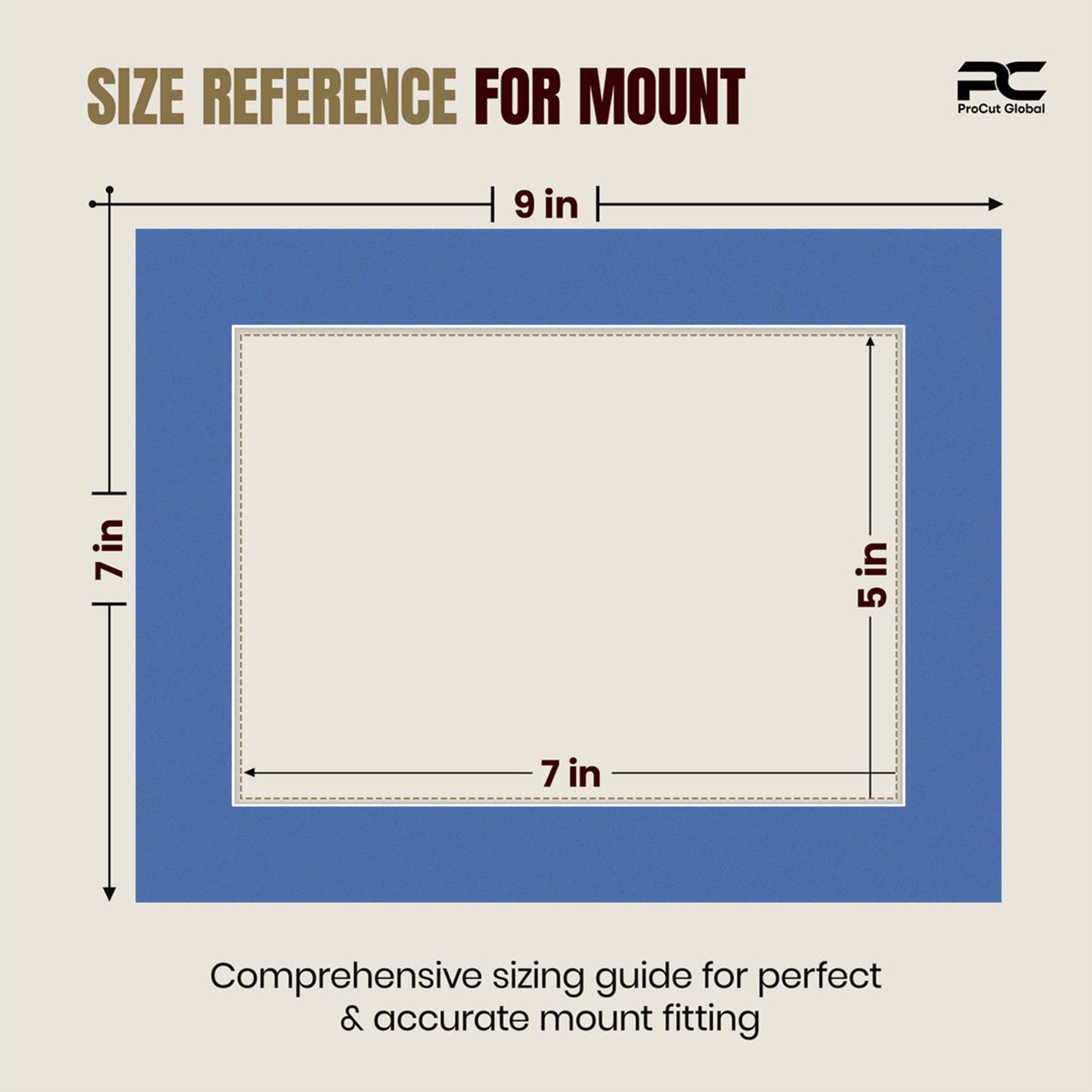 Pacific Blue 9x7" Picture Mount With 7x5" Aperture | Acid-Free Mat Board For Photos & Artwork thumbnail 2