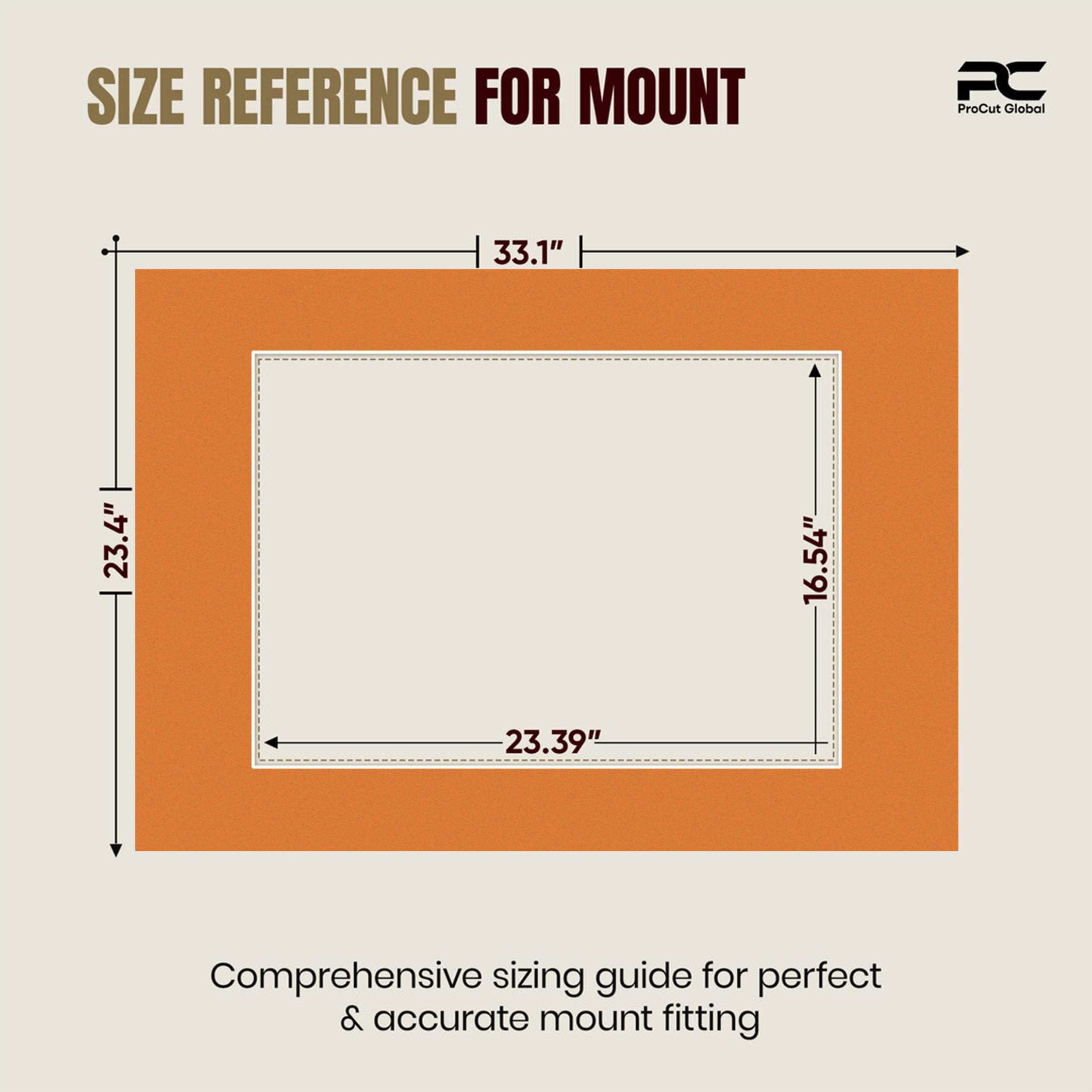Burnt Orange A1 Picture Mount With A2 Aperture | Acid-Free Mat Board For Picture Frames thumbnail 2