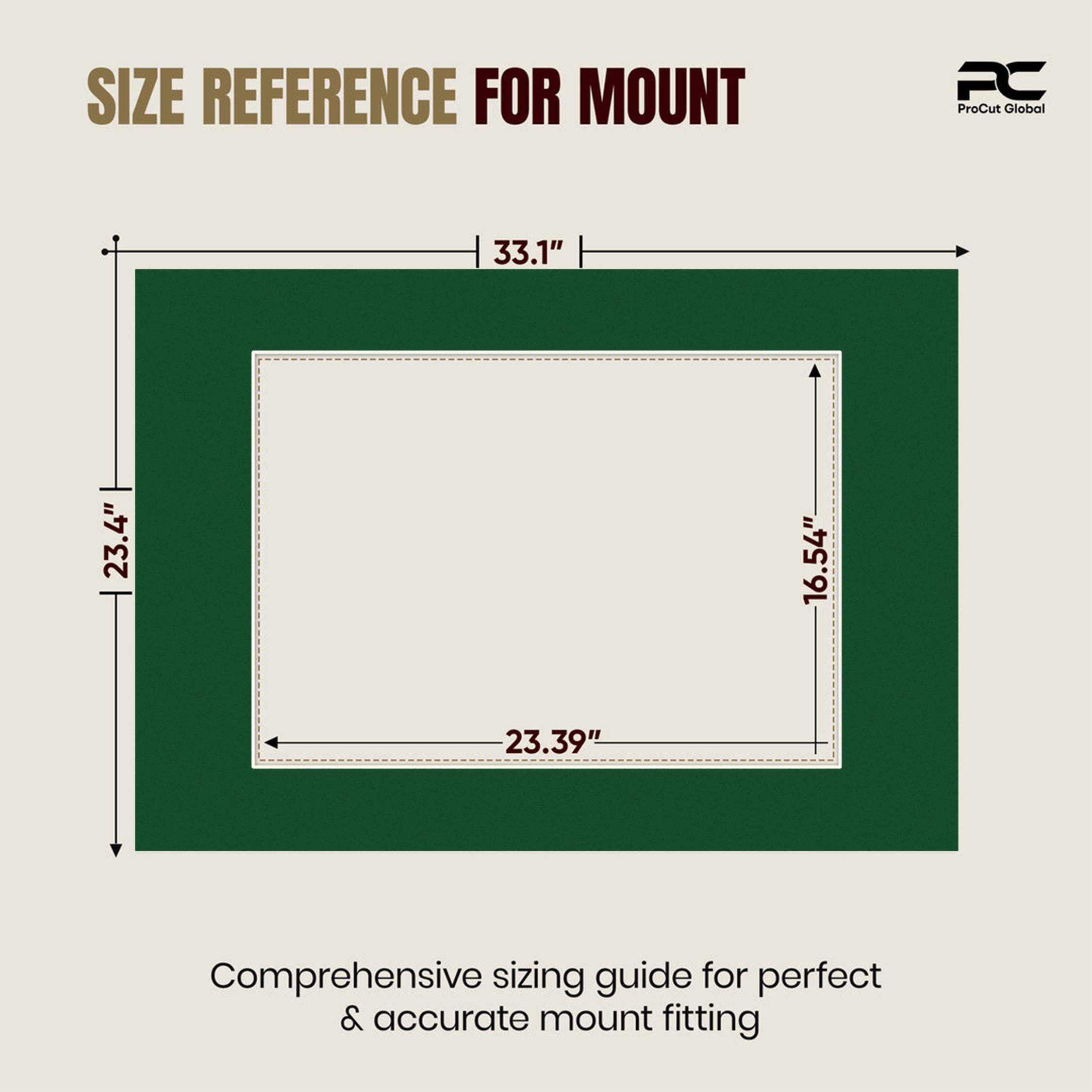 Forest Green A1 Picture Mount With A2 Aperture | Acid-Free Mat Board For Photos & Artwork thumbnail 2