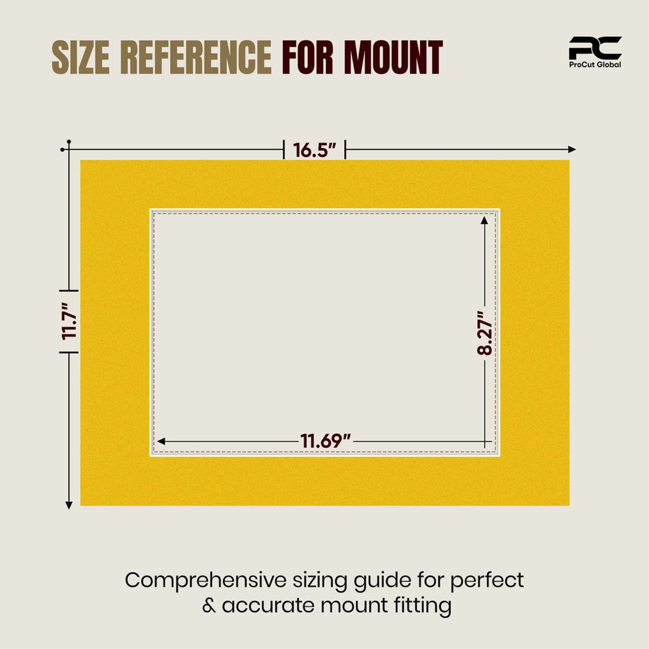 Bright Yellow A3 Picture Mount With A4 Aperture | Acid-Free Mat Board For Picture Frames thumbnail 2