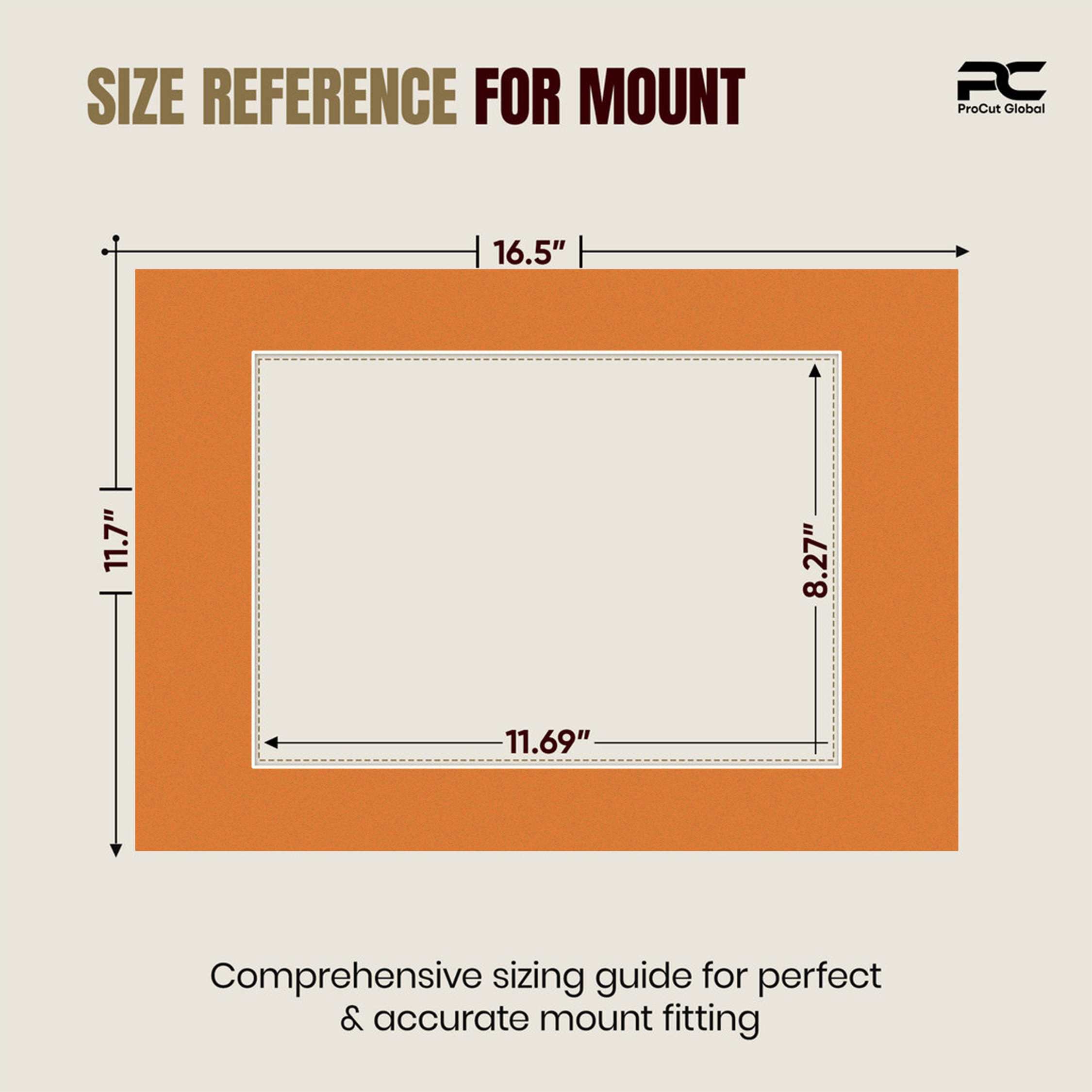 Burnt Orange A3 Picture Mount With A4 Aperture | Acid-Free Mat Board For Photos & Artwork thumbnail 2
