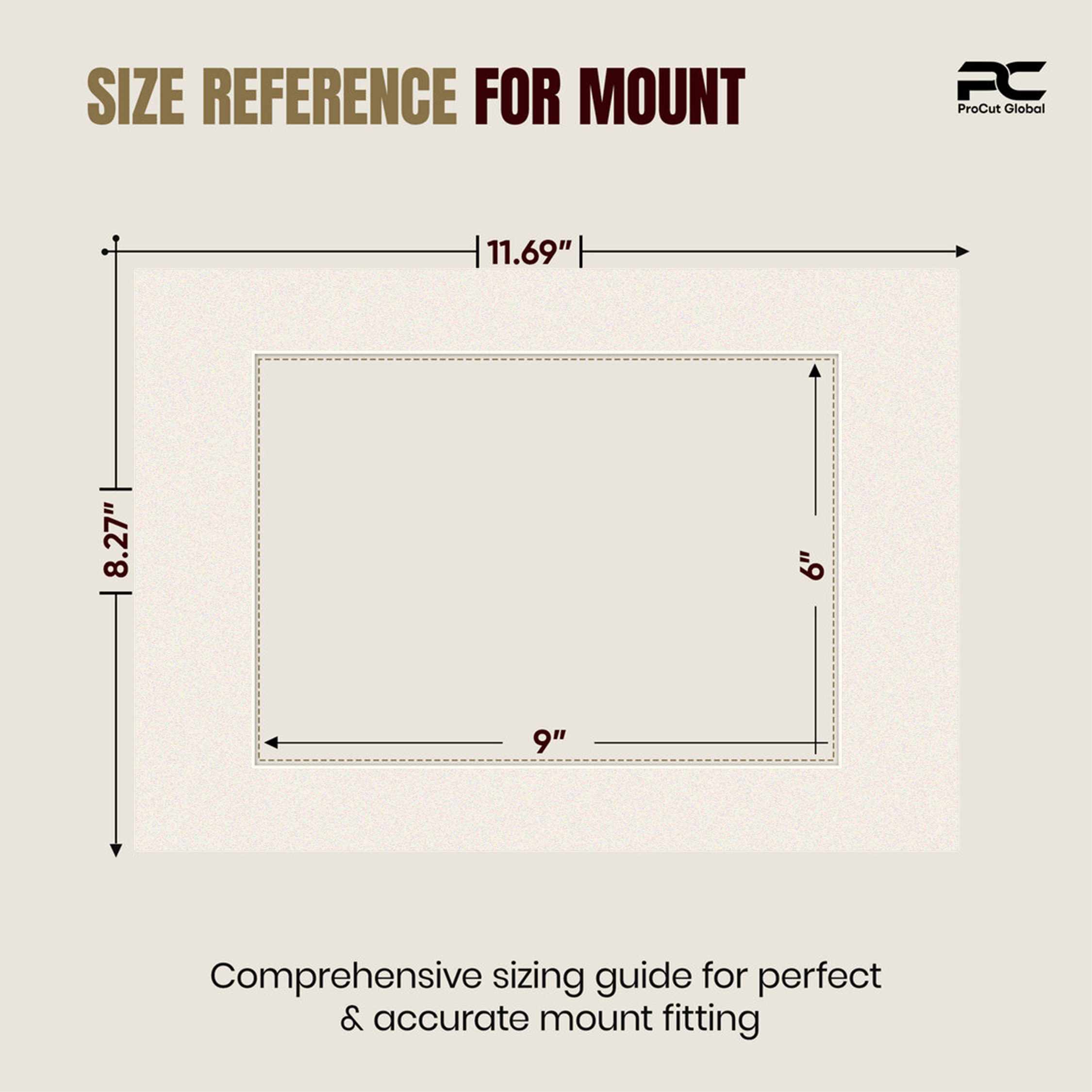 Antique White A4 Picture Mount With 9x6" Aperture | Acid-Free Mat Board For Picture Frames thumbnail 2