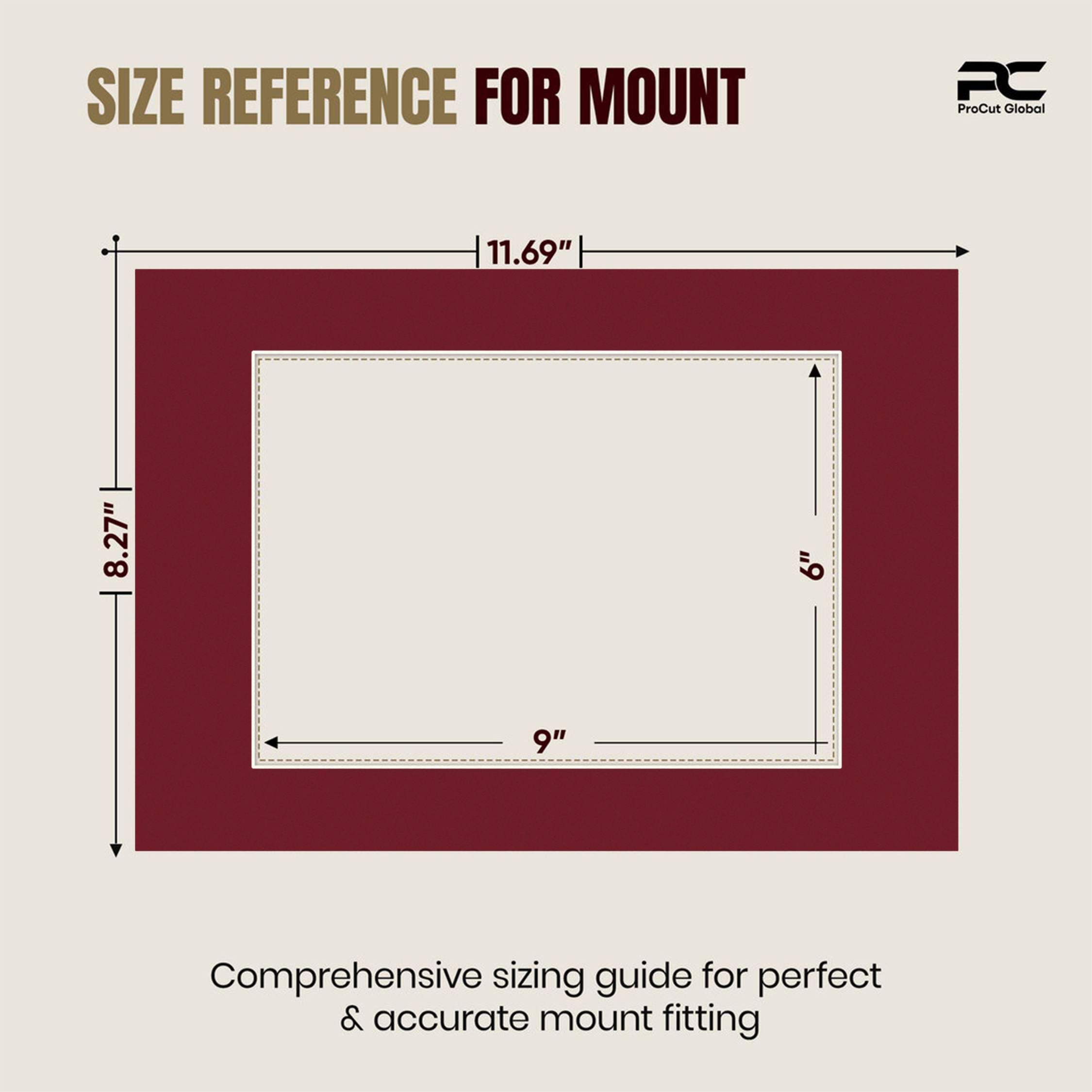 Burgundy A4 Picture Mount With 9x6" Aperture | Acid-Free Picture Mount Board thumbnail 2