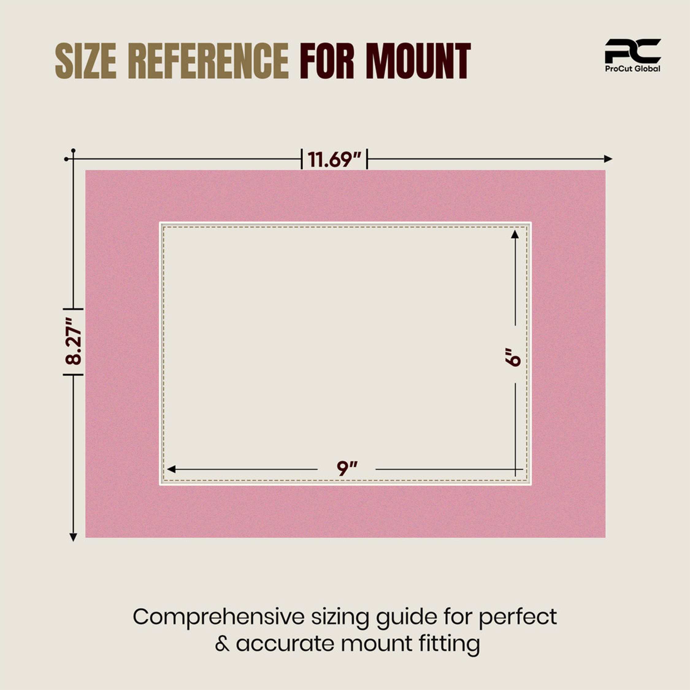 Dusty Rose A4 Picture Mount With 9x6" Aperture | Acid-Free Picture Mount Board thumbnail 2