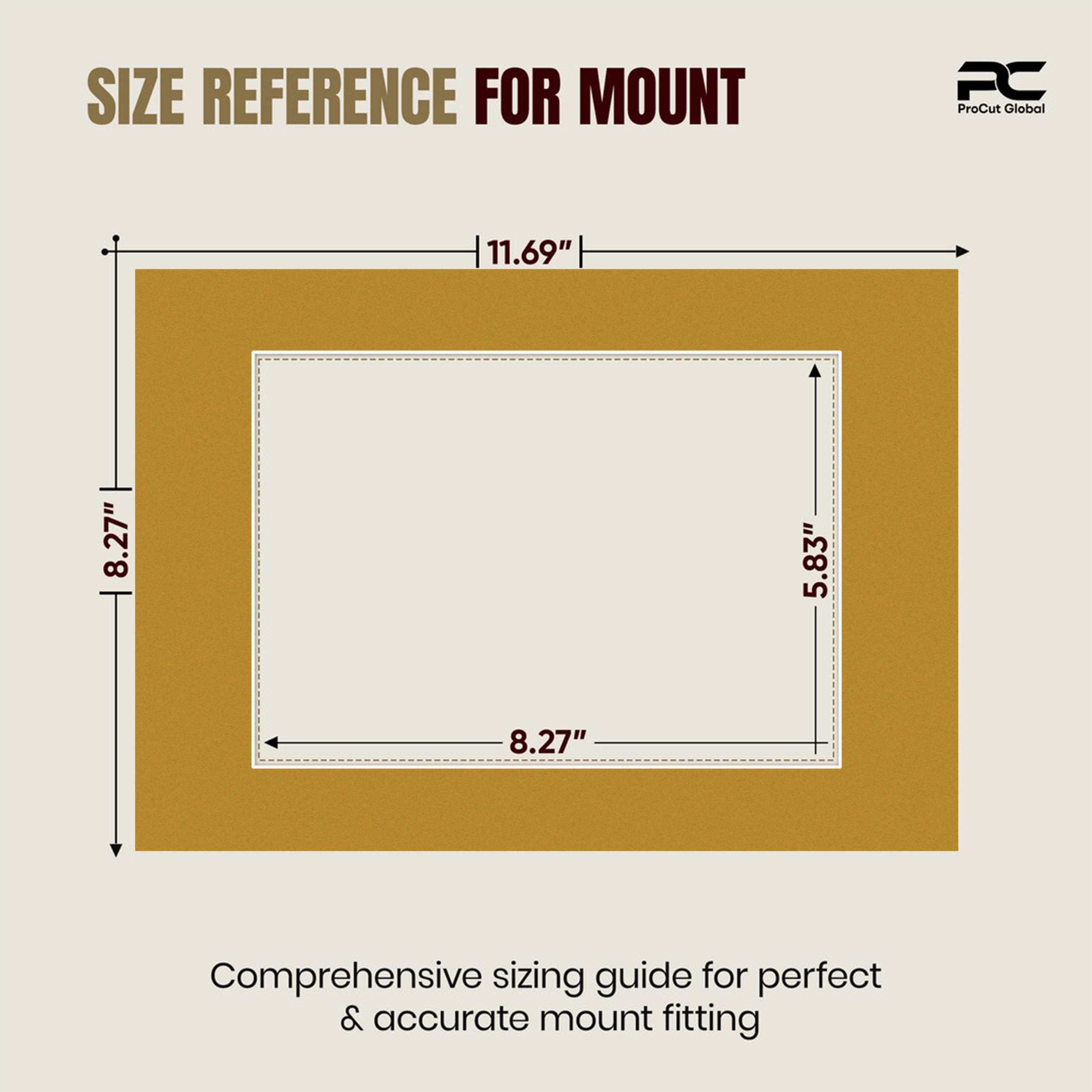 Antique Gold A4 Picture Mount With A5 Aperture | Acid-Free Picture Mount Board thumbnail 2